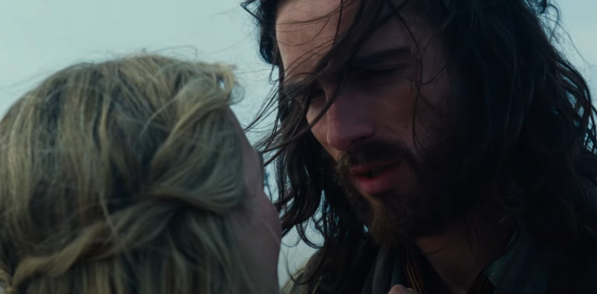 A windswept Robbie and Jacob Elordi in ‘Wuthering Heights’