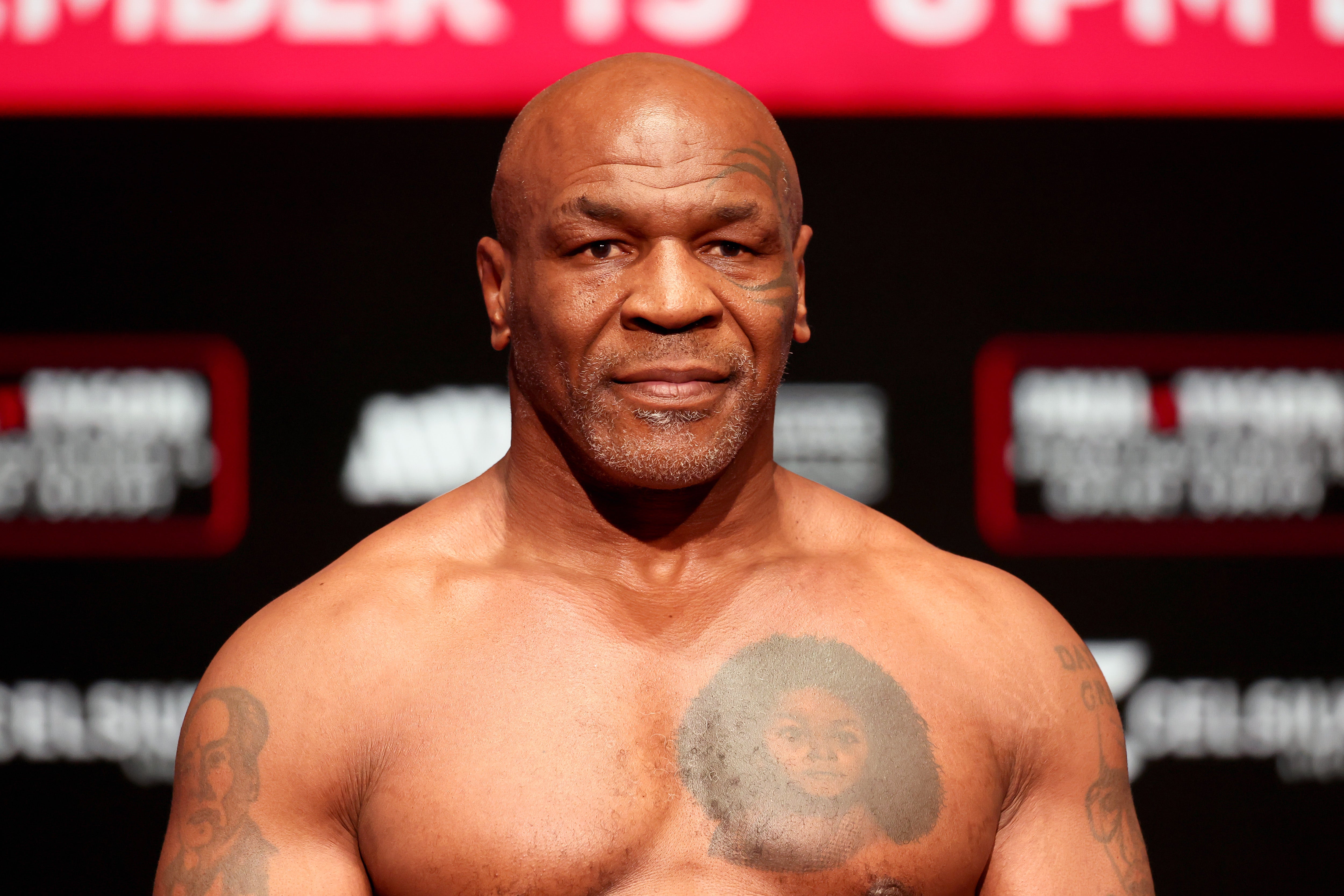 Mike Tyson before his last fight, a points loss to YouTuber Jake Paul in November
