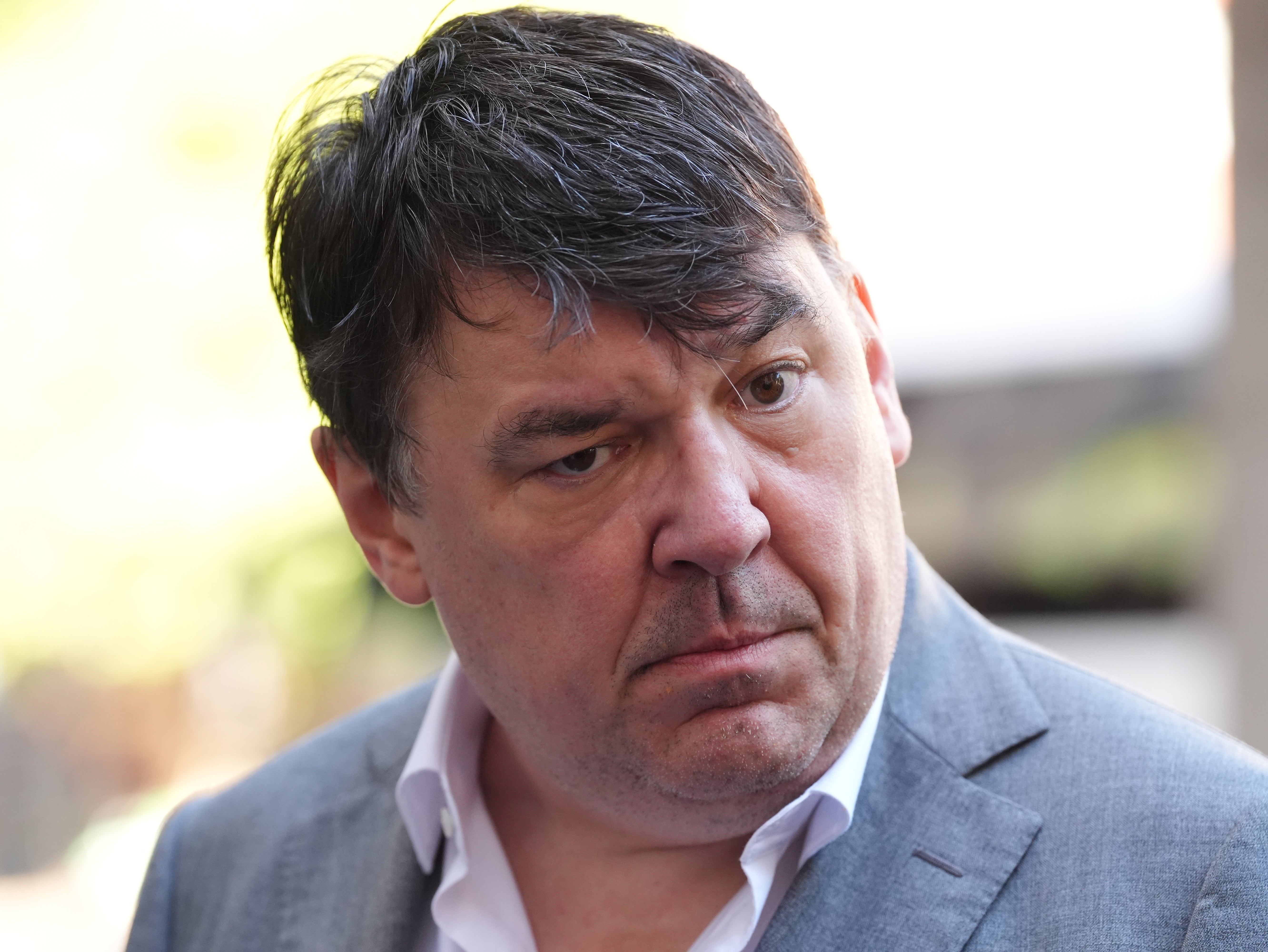Father Ted co-creator Graham Linehan arrives at Westminster Magistrates' Court, London, during his trial over an alleged harassment of a transgender woman