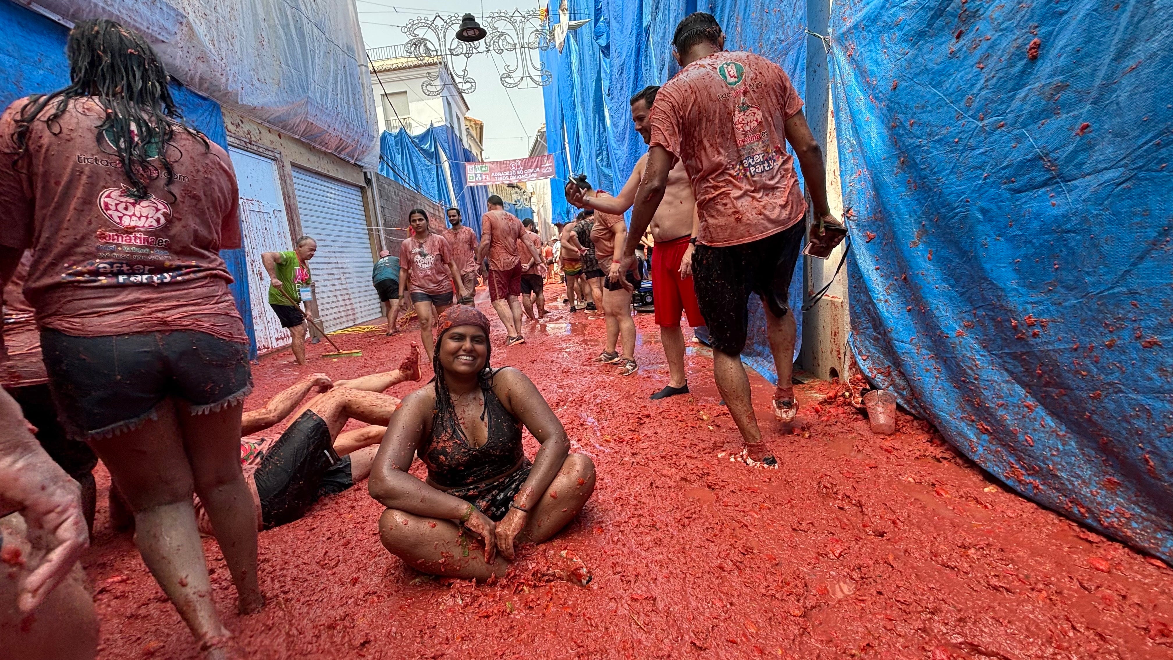 Writer Noopur Jambhekar at Spain's La Tomatina festival
