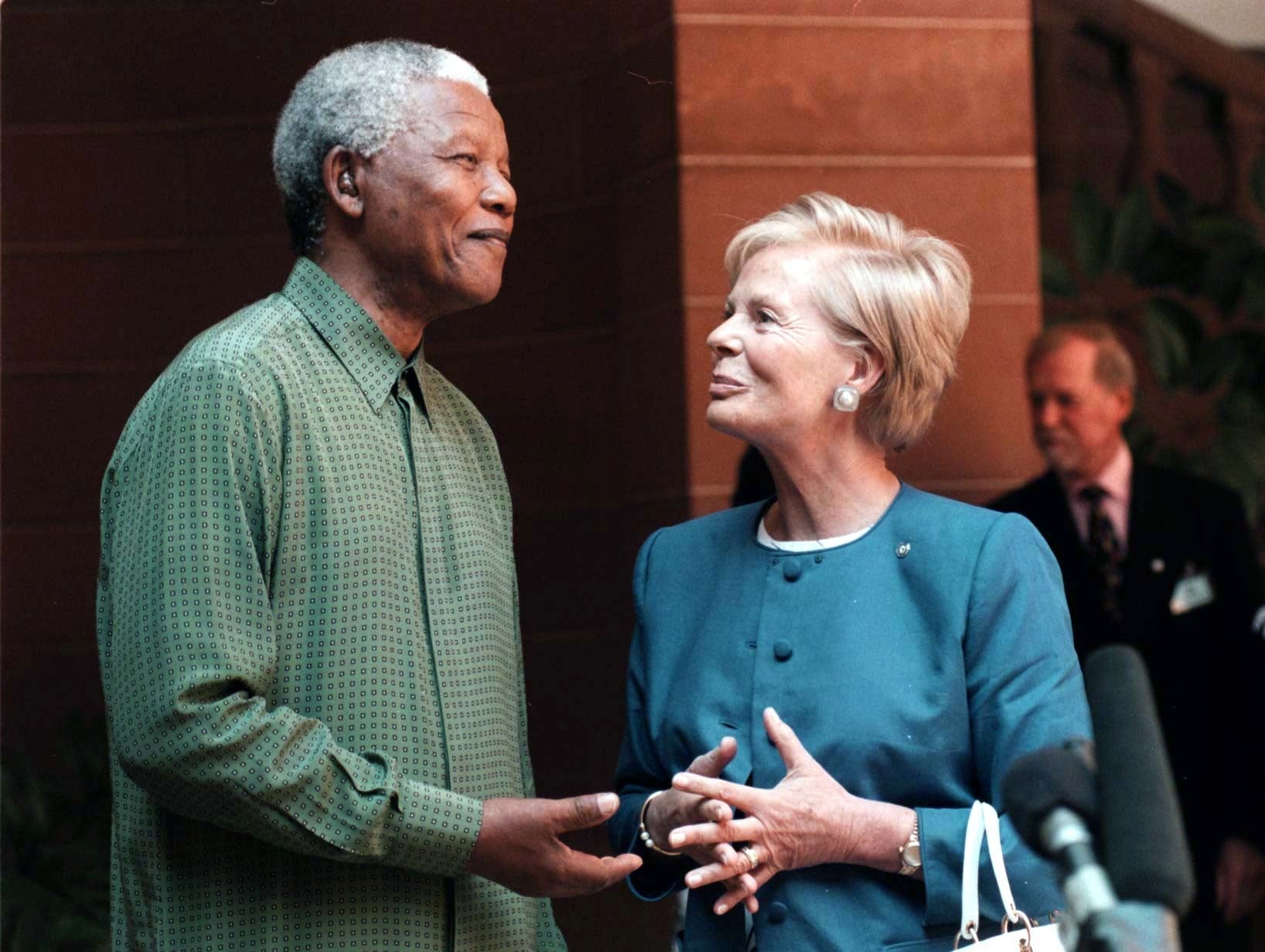 The Duchess of Kent with Nelson Mandela during her visit to South Africa as patron of the UK Committee for Unicef