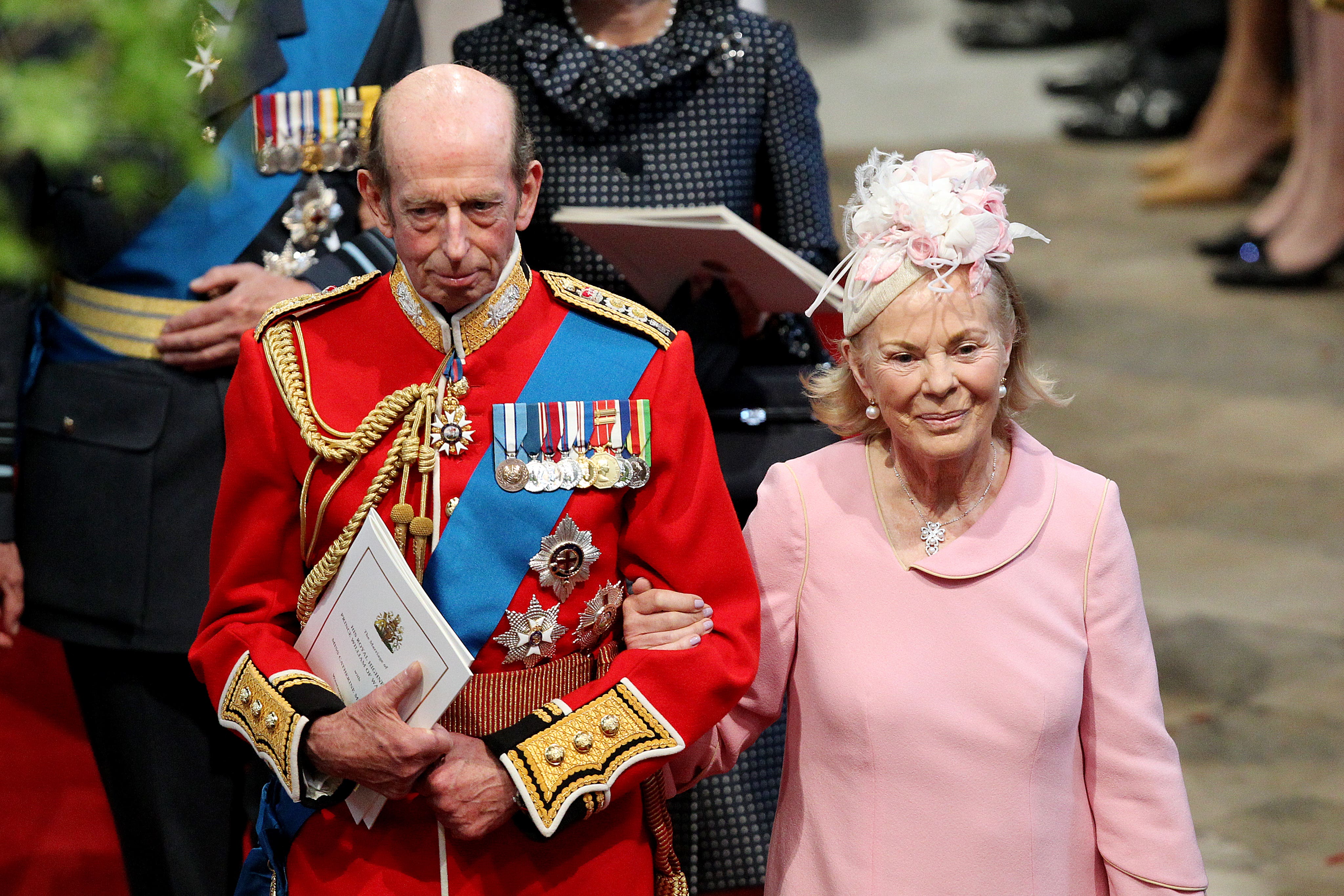 The Duke and Duchess of Kent leaving Westminster Abbey after the wedding of Prince William and Kate Middleton