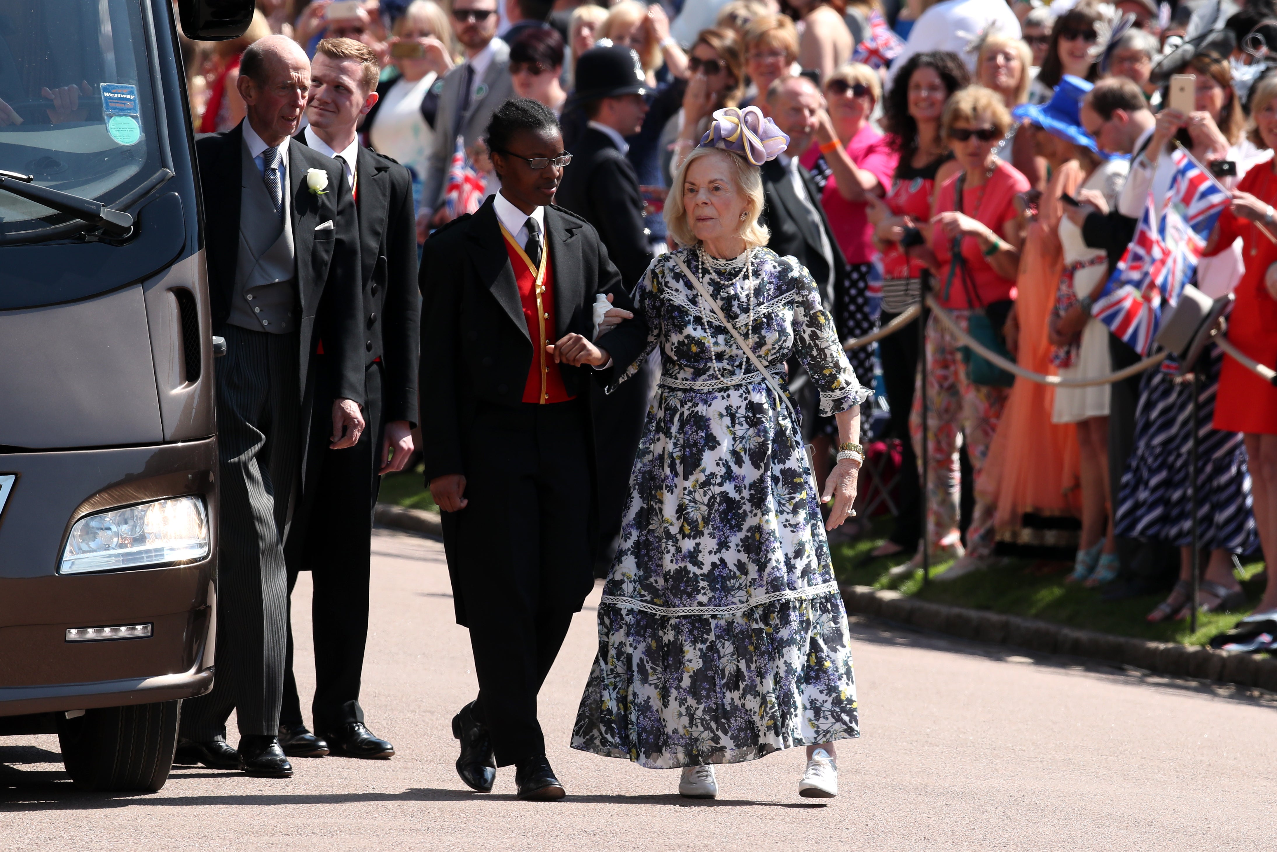 The Duchess of Kent arrives for the wedding of the Duke and Duchess of Sussex in 2018