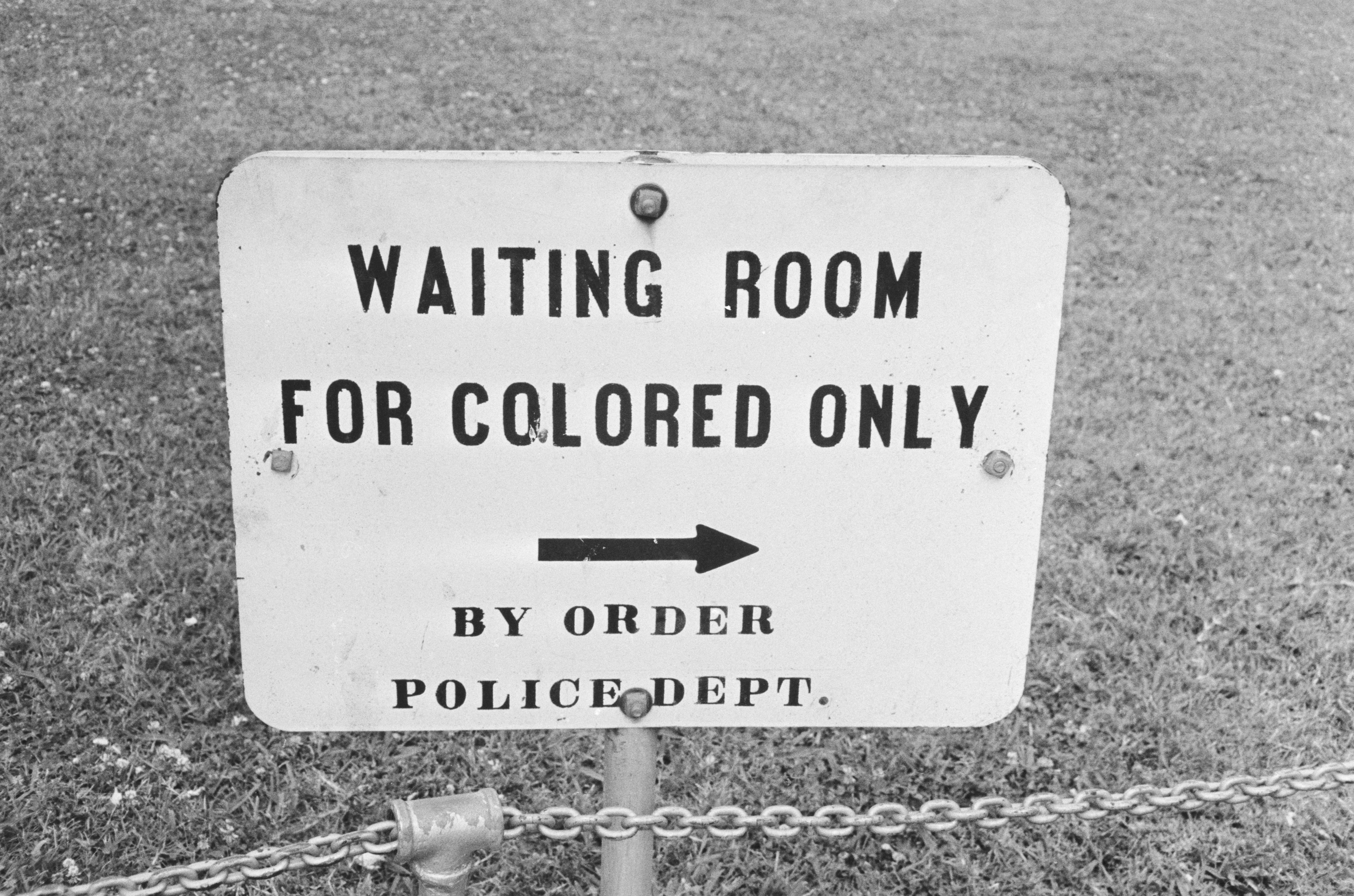 A racist sign on display in Jackson, Mississippi, in 1961