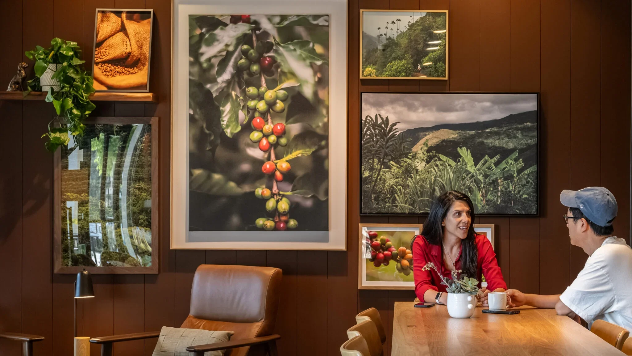 The new spaces include more comfortable seating so people can gather and chat over a cup of coffee.