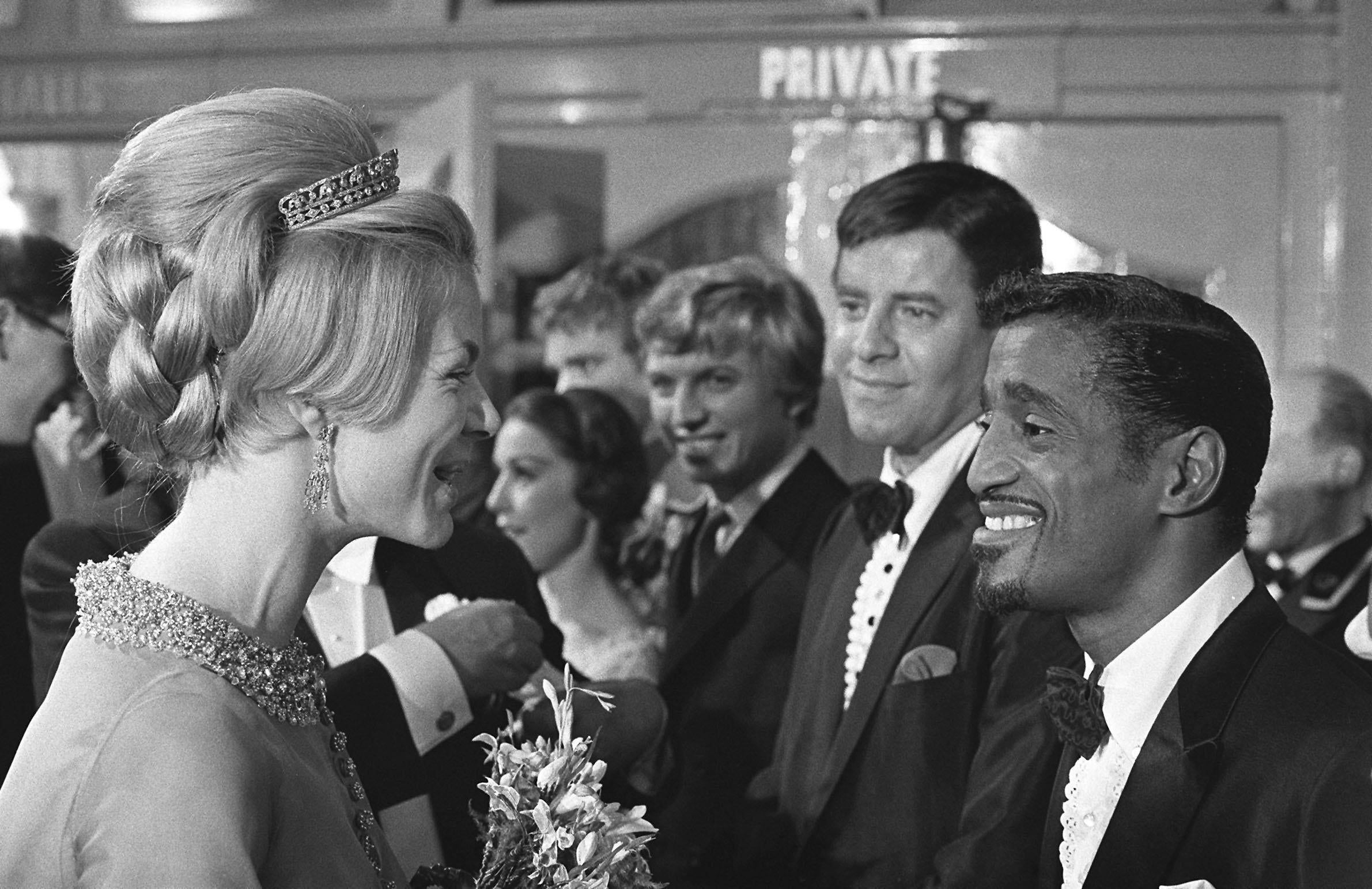 The Duchess of Kent with Sammy Davies Jr at the Royal Variety Show in 1966