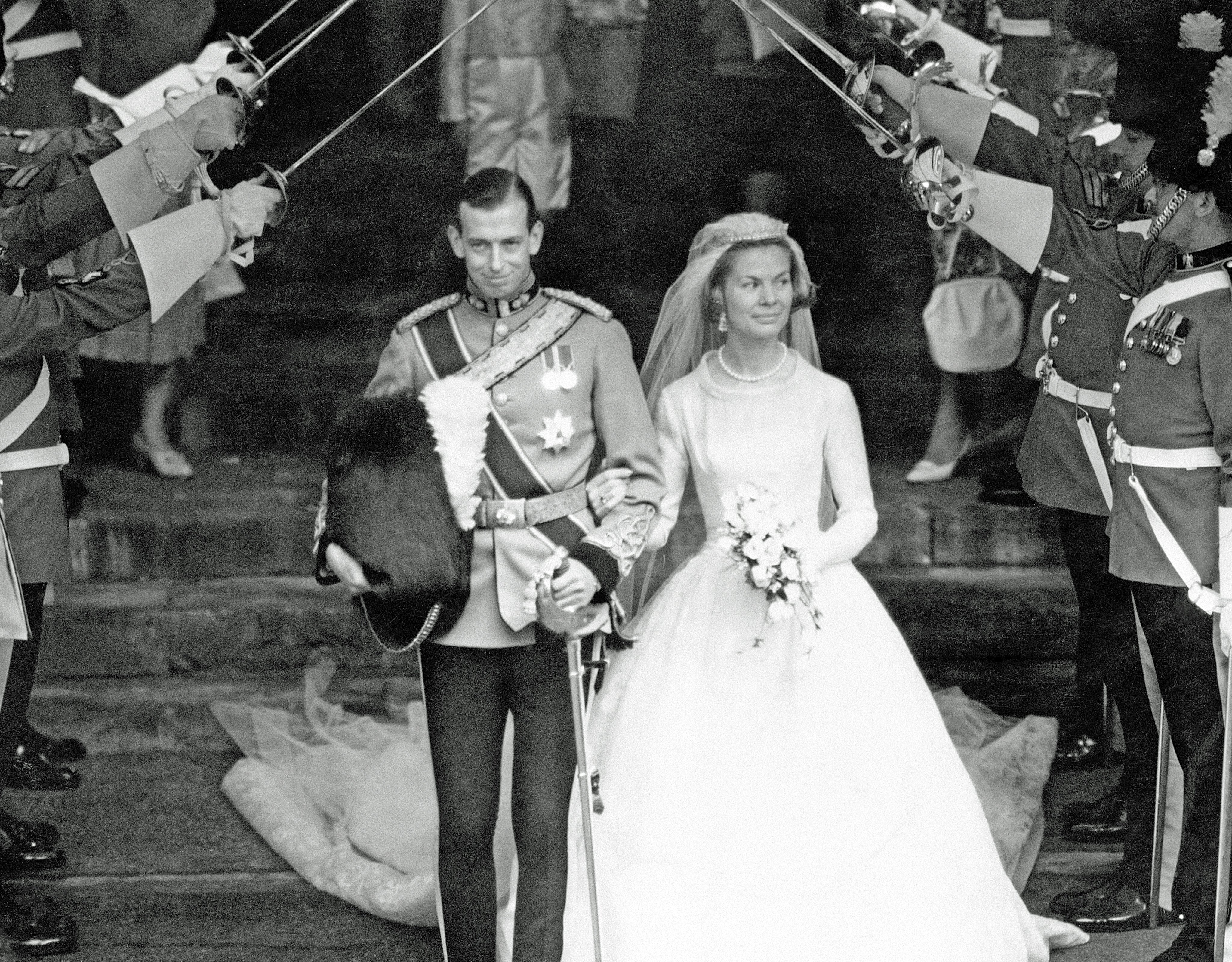 The Duke and Duchess of Kent after their marriage service at York Minster