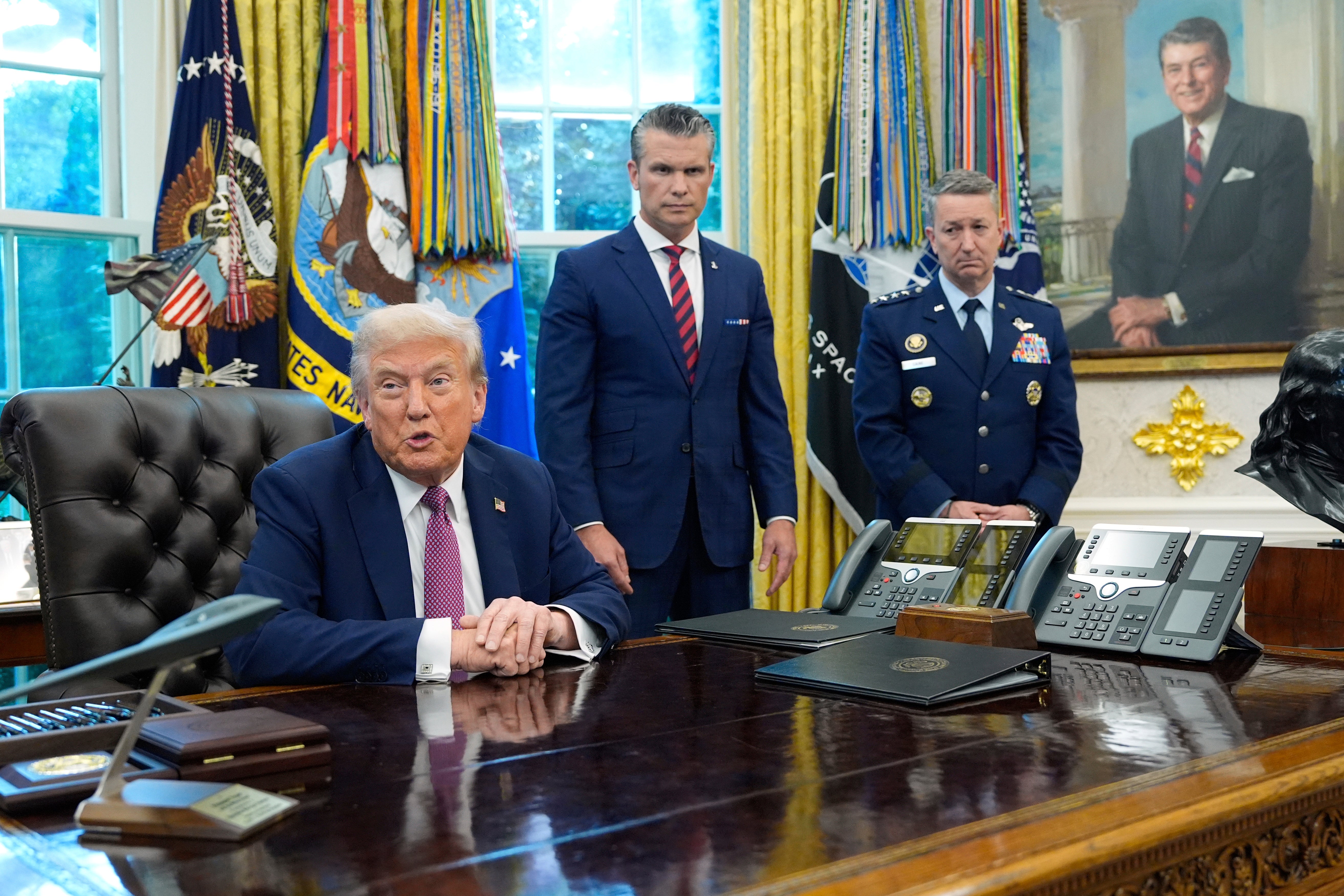 Trump signed an executive order Friday afternoon to change the Department of Defense to the Department of War to indicate that America has ‘the strongest military’ he said