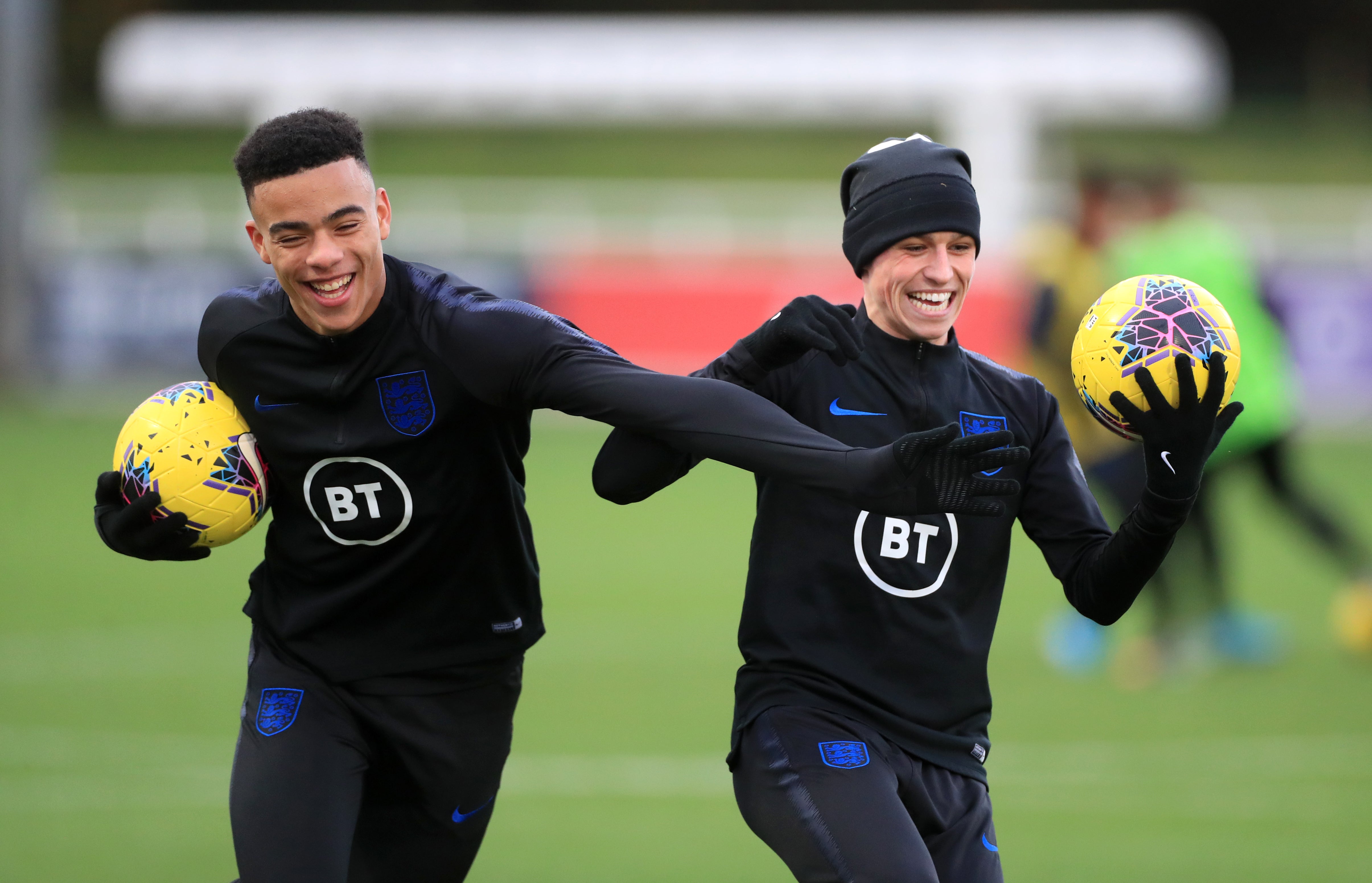 Greenwood, left, and Phil Foden were sent home after the former’s England debut (Mike Egerton/PA)