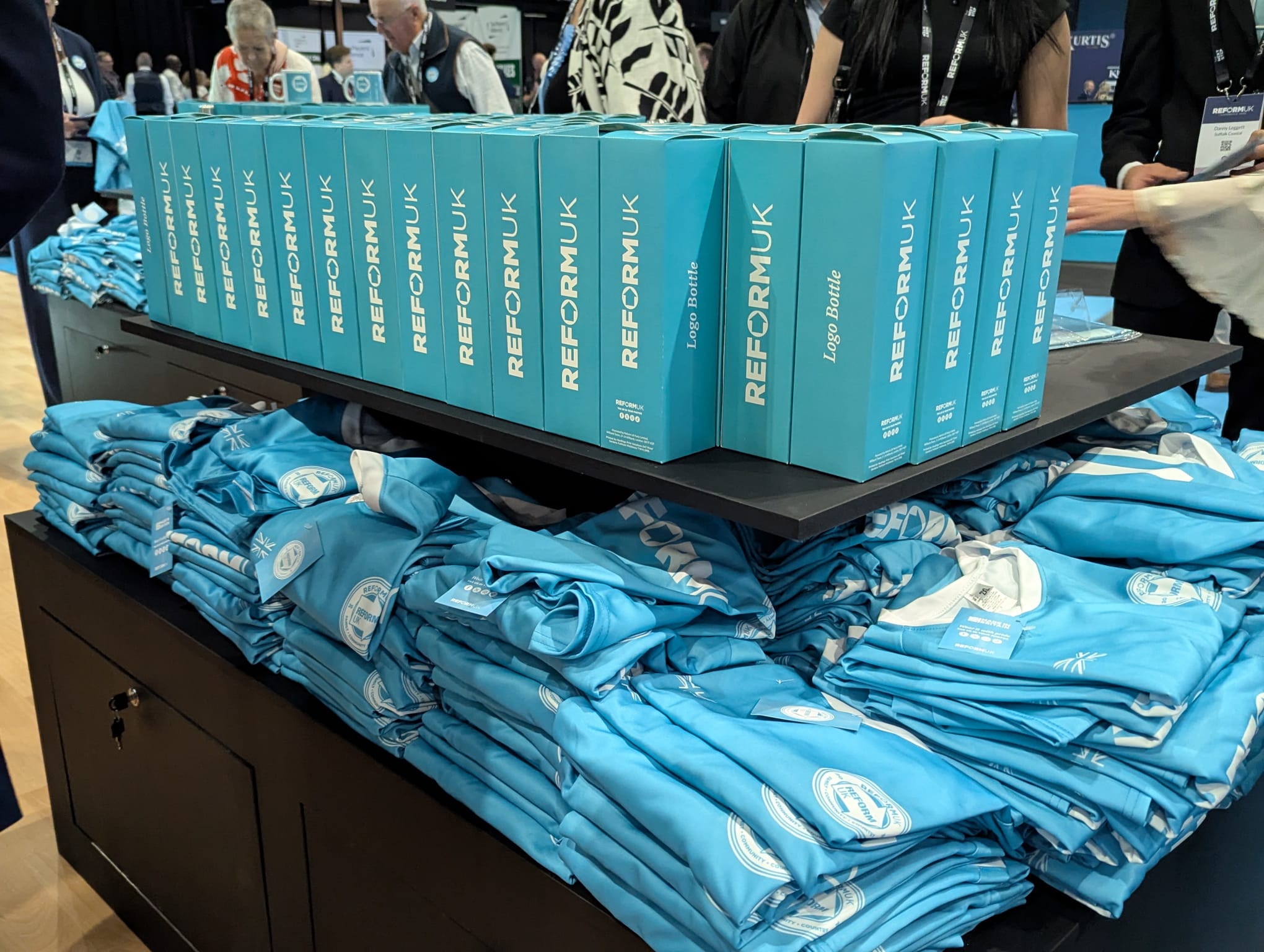 Piles of football shirts for the reform team