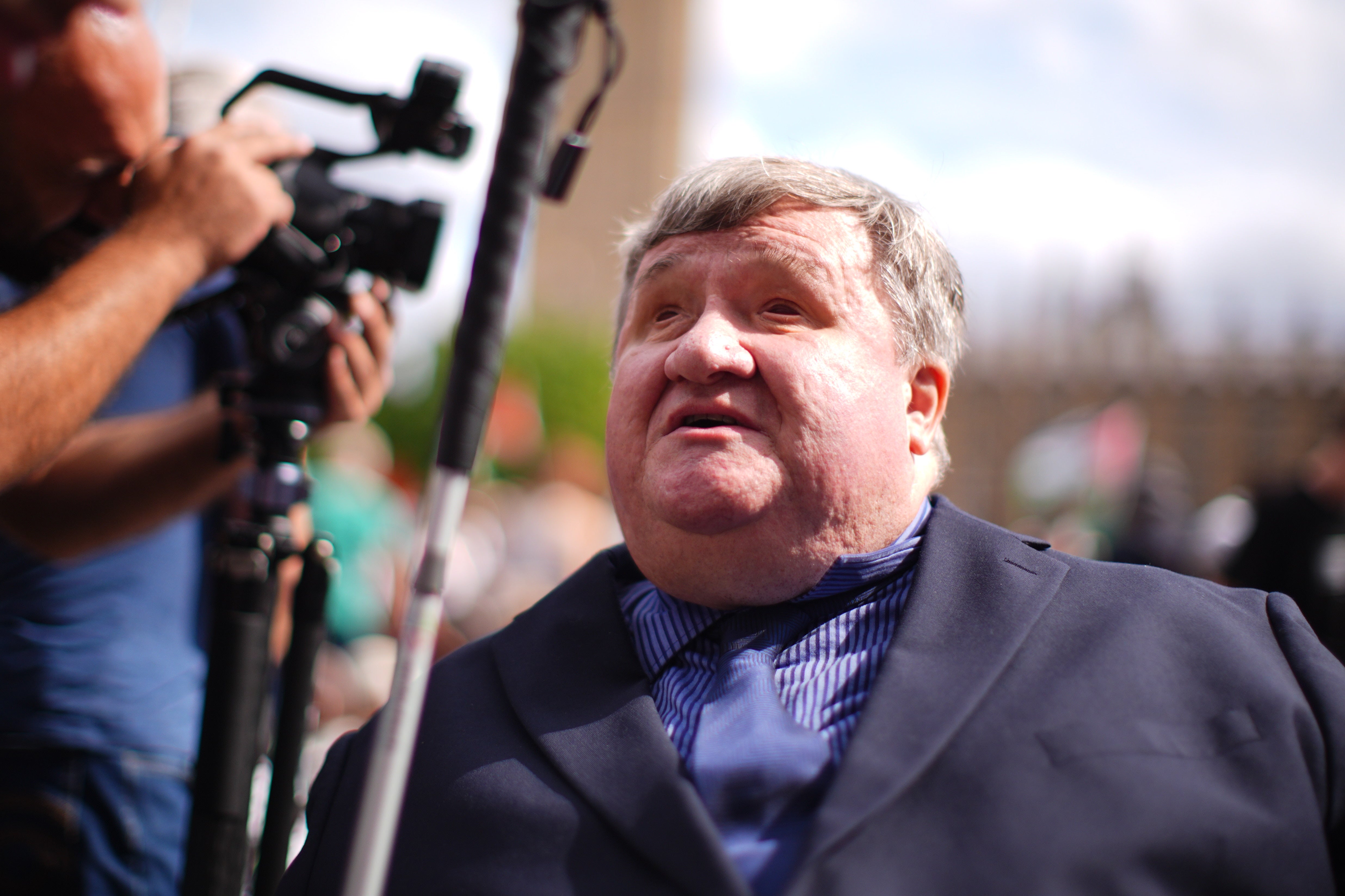 Mike Higgins, 62, said 'what choice do I have' as he returned to the protest against the decision to ban Palestine Action
