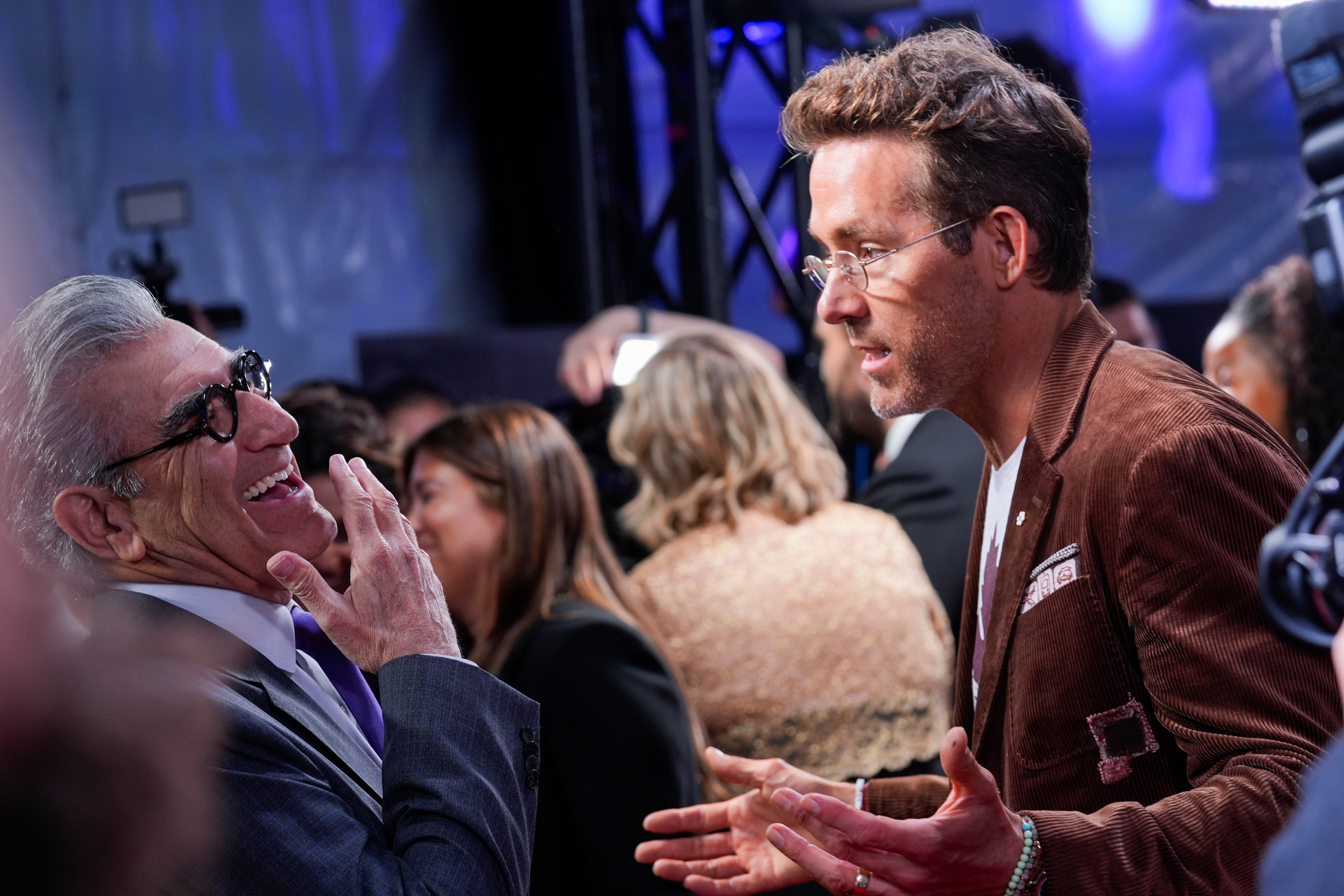 Ryan Reynolds with Eugene Levy at the premiere of ‘John Candy: I Like Me’