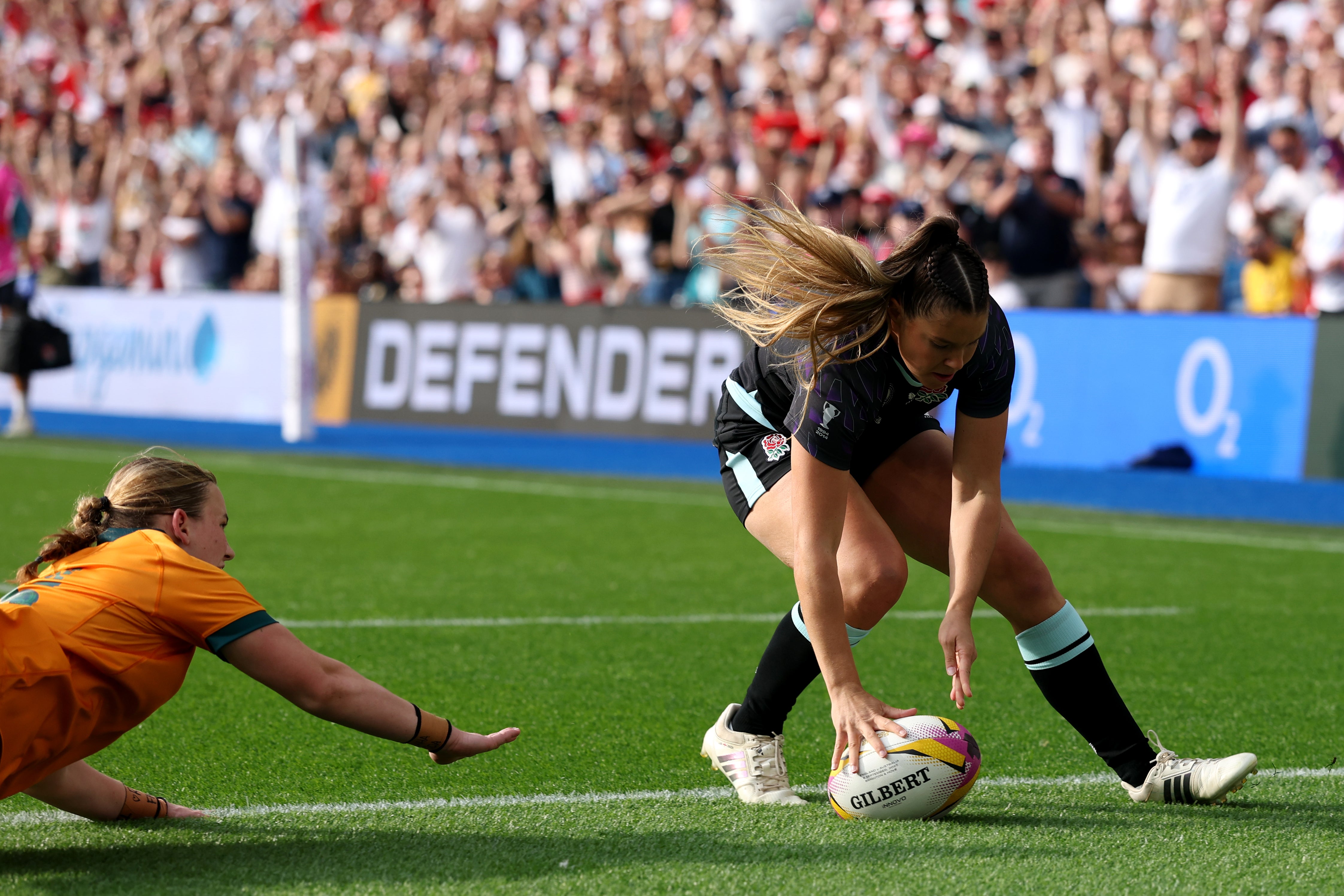 Jess Breach marked her 50th cap with a try