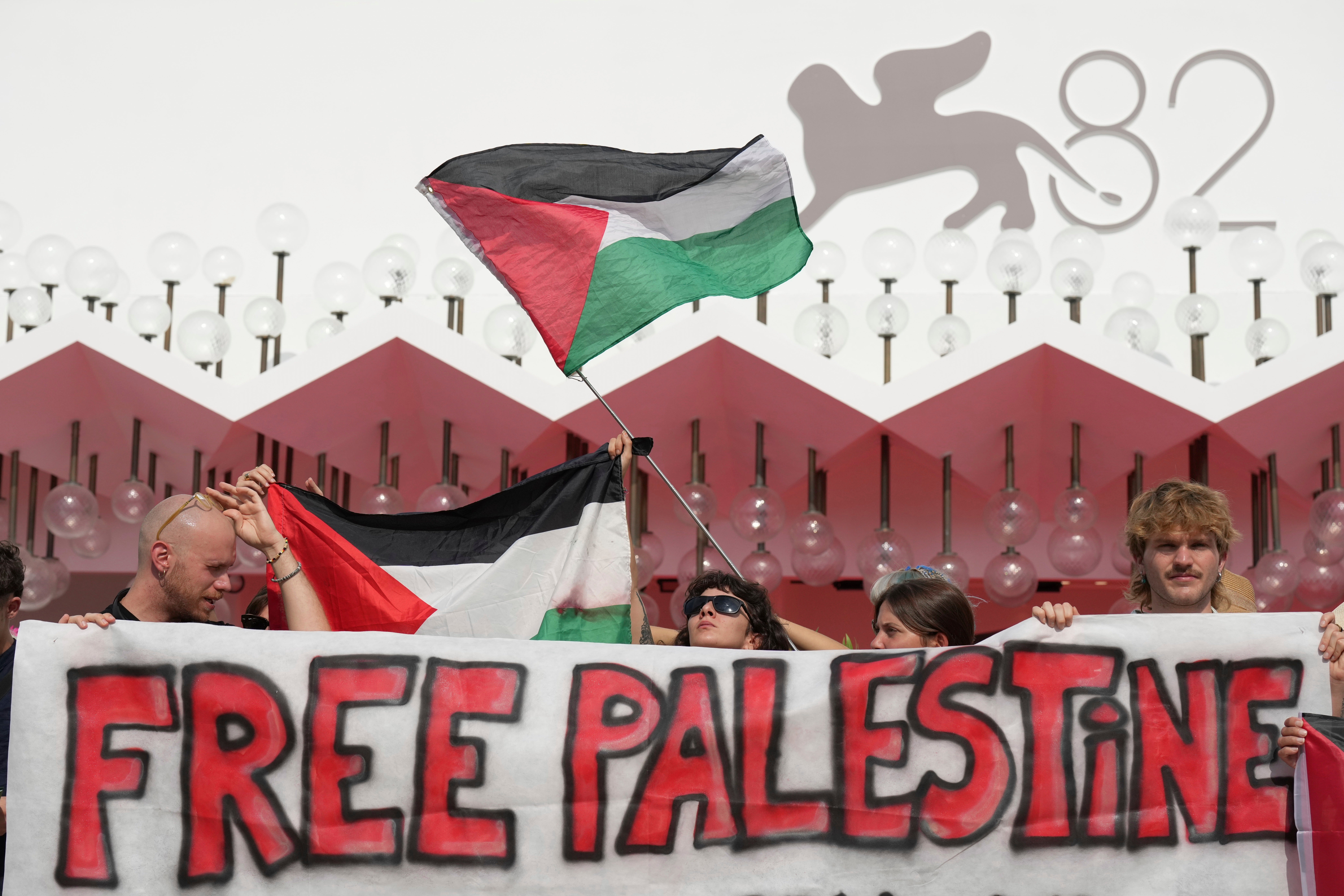 Italy Venice Film Festival Protest