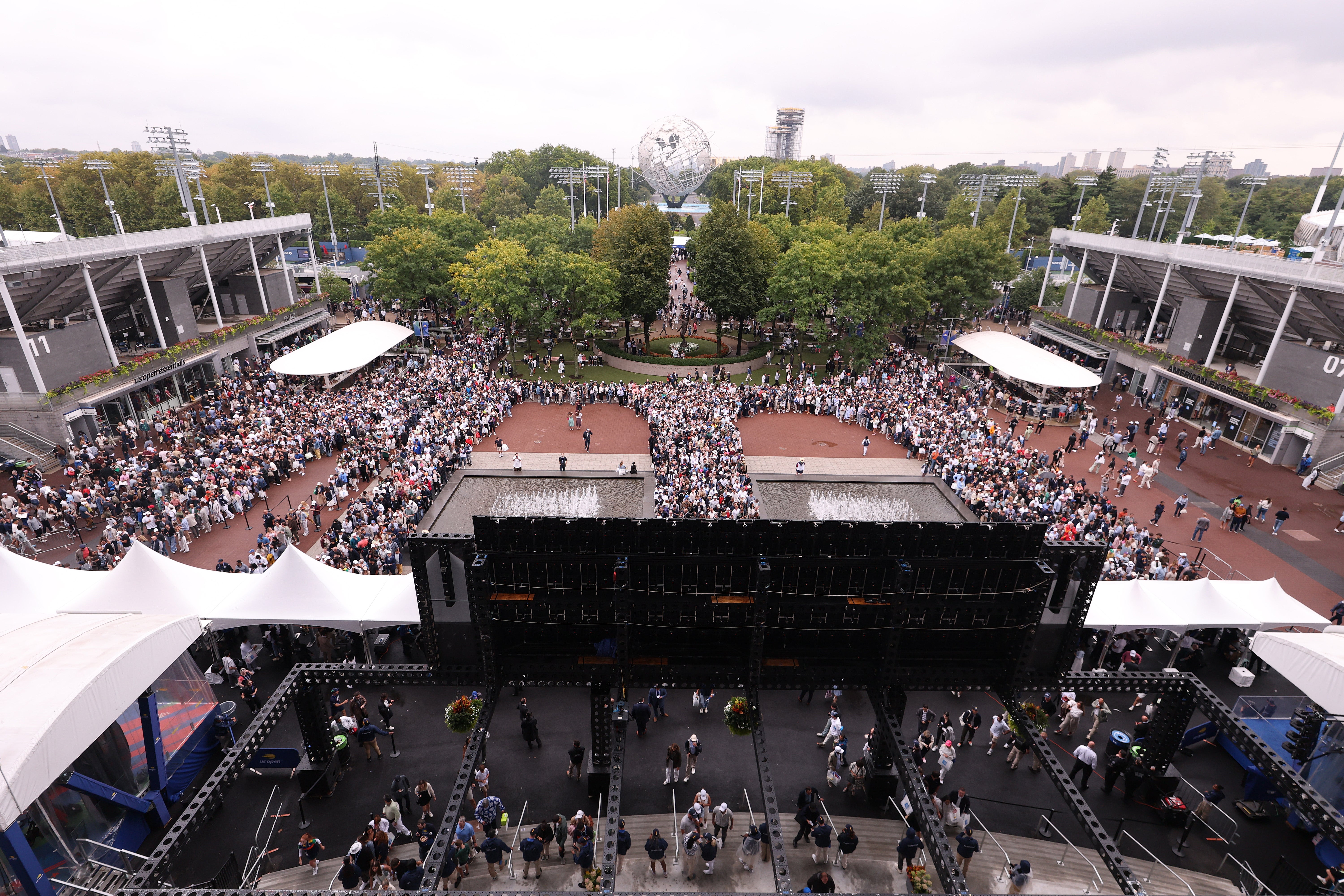 The queues to get into the Arthur Ashe Stadium prior to the US Open final