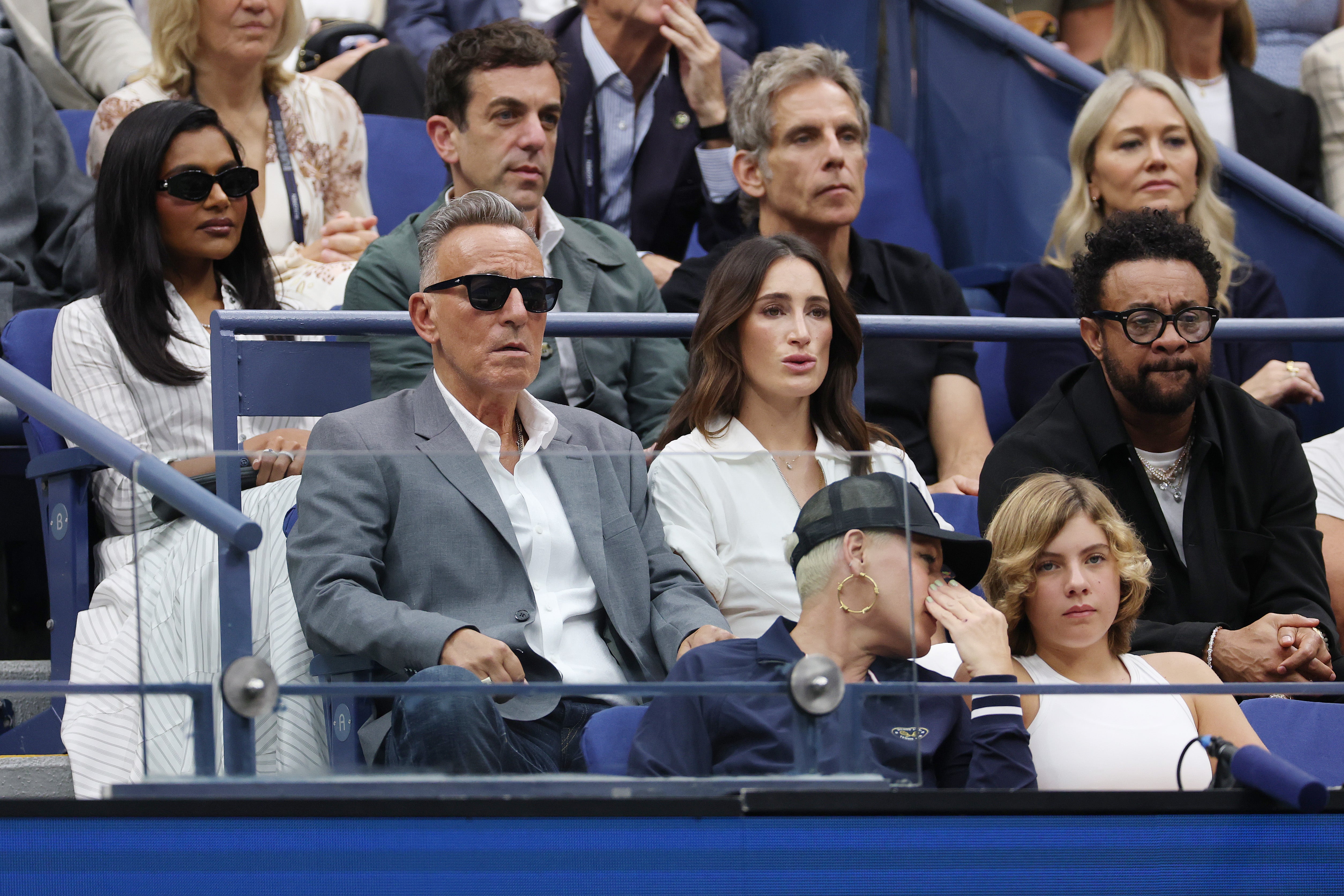 Singing legend Bruce Springsteen watching the 2025 U.S. Open men's final