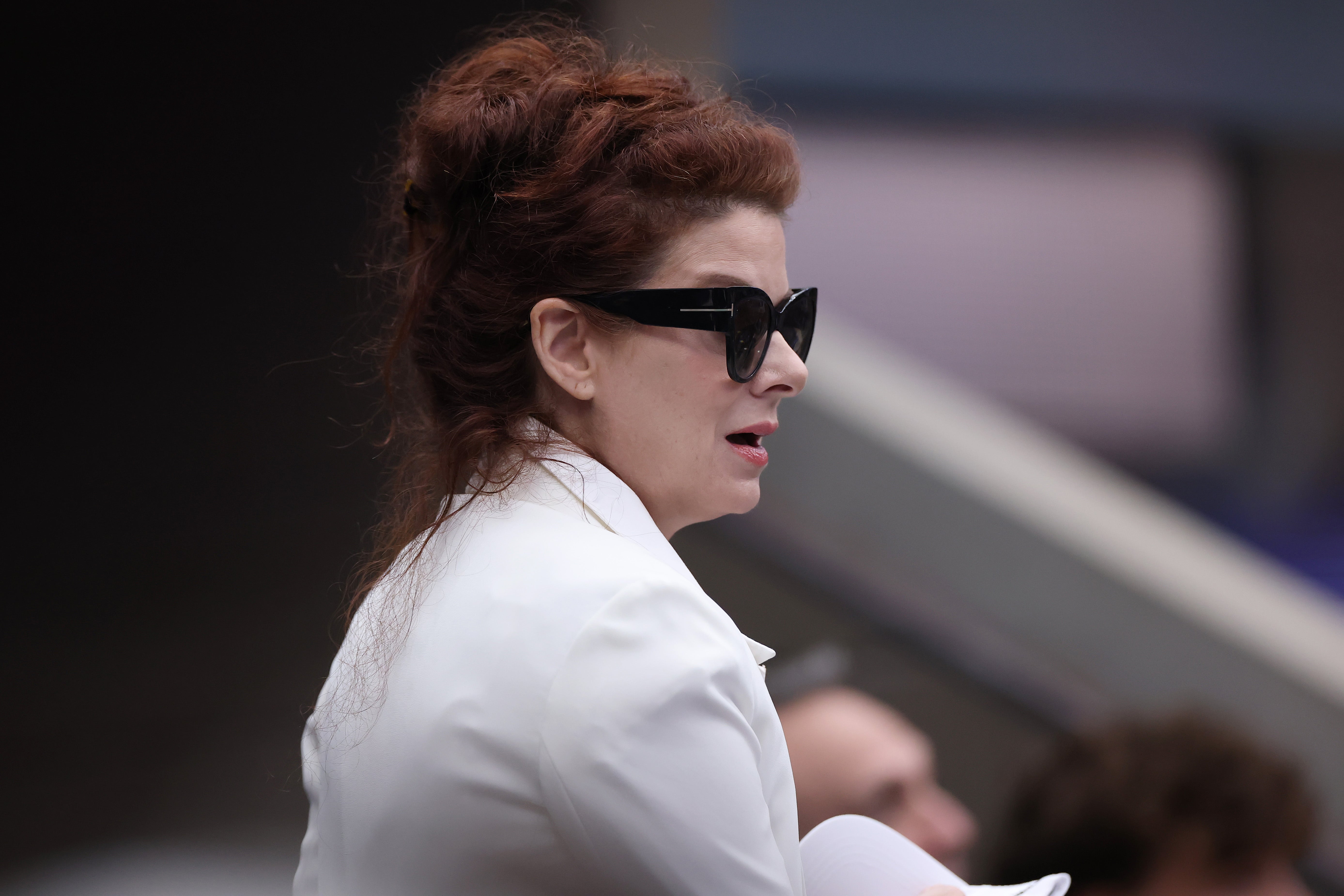 Debra Messing in attendance at the 2025 U.S. Open men’s final