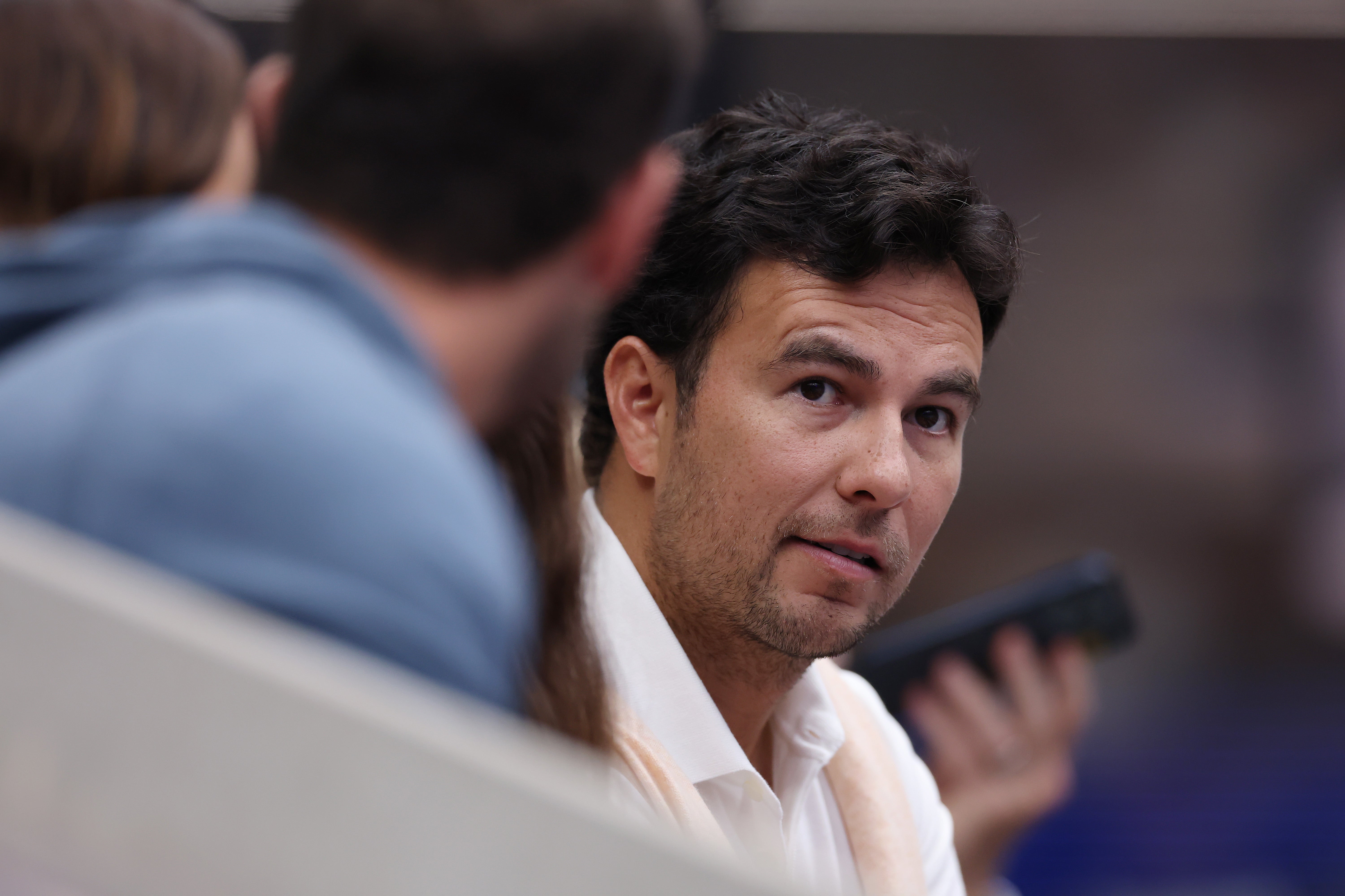 Formula One driver Sergio Pérez at Arthur Ashe Stadium for the 2025 U.S. Open men's final