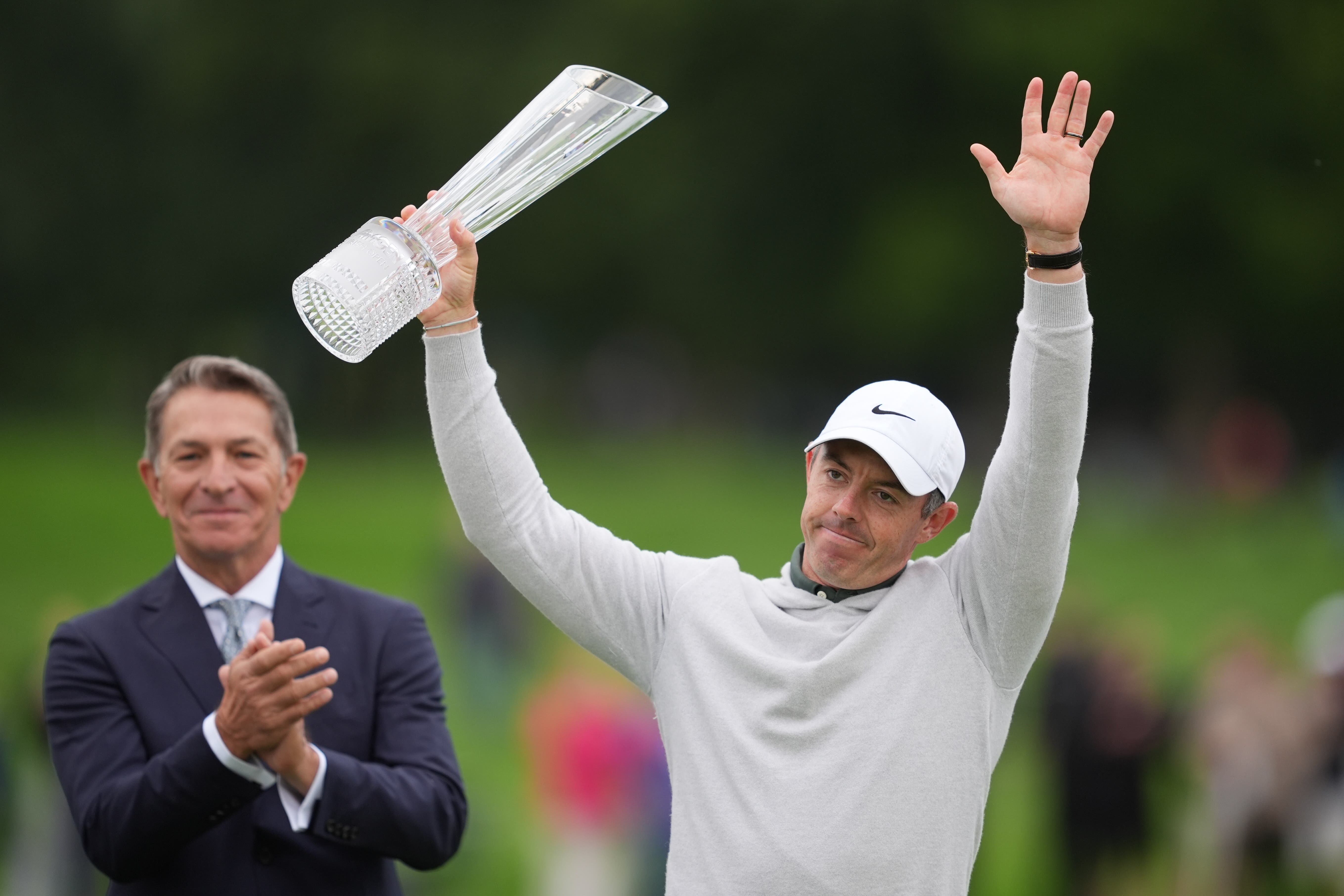 Rory McIlroy celebrates his victory (Brian Lawless/PA)