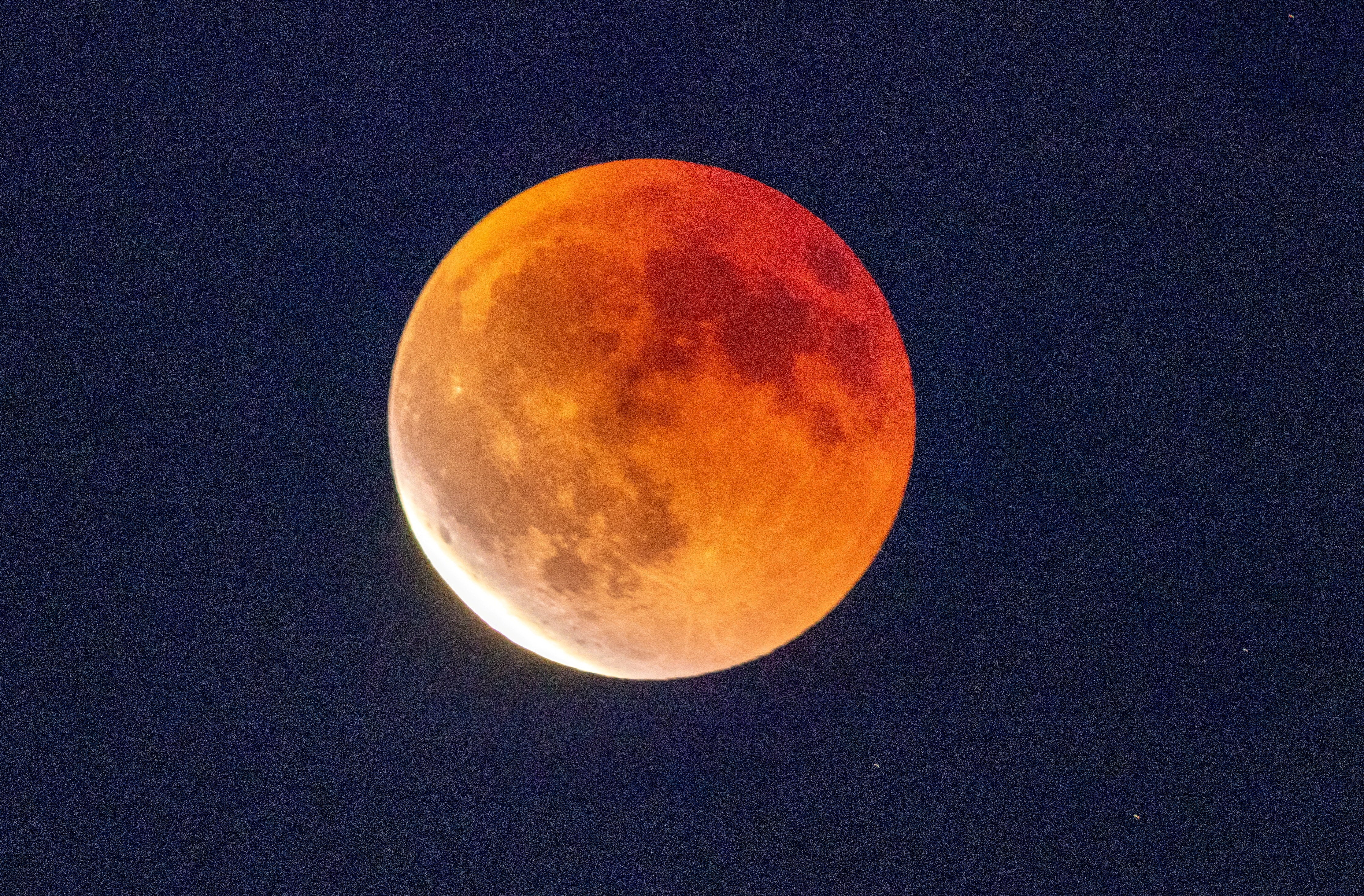 The lunar eclipse is seen from Bourg-en-Lavaux, Switzerland