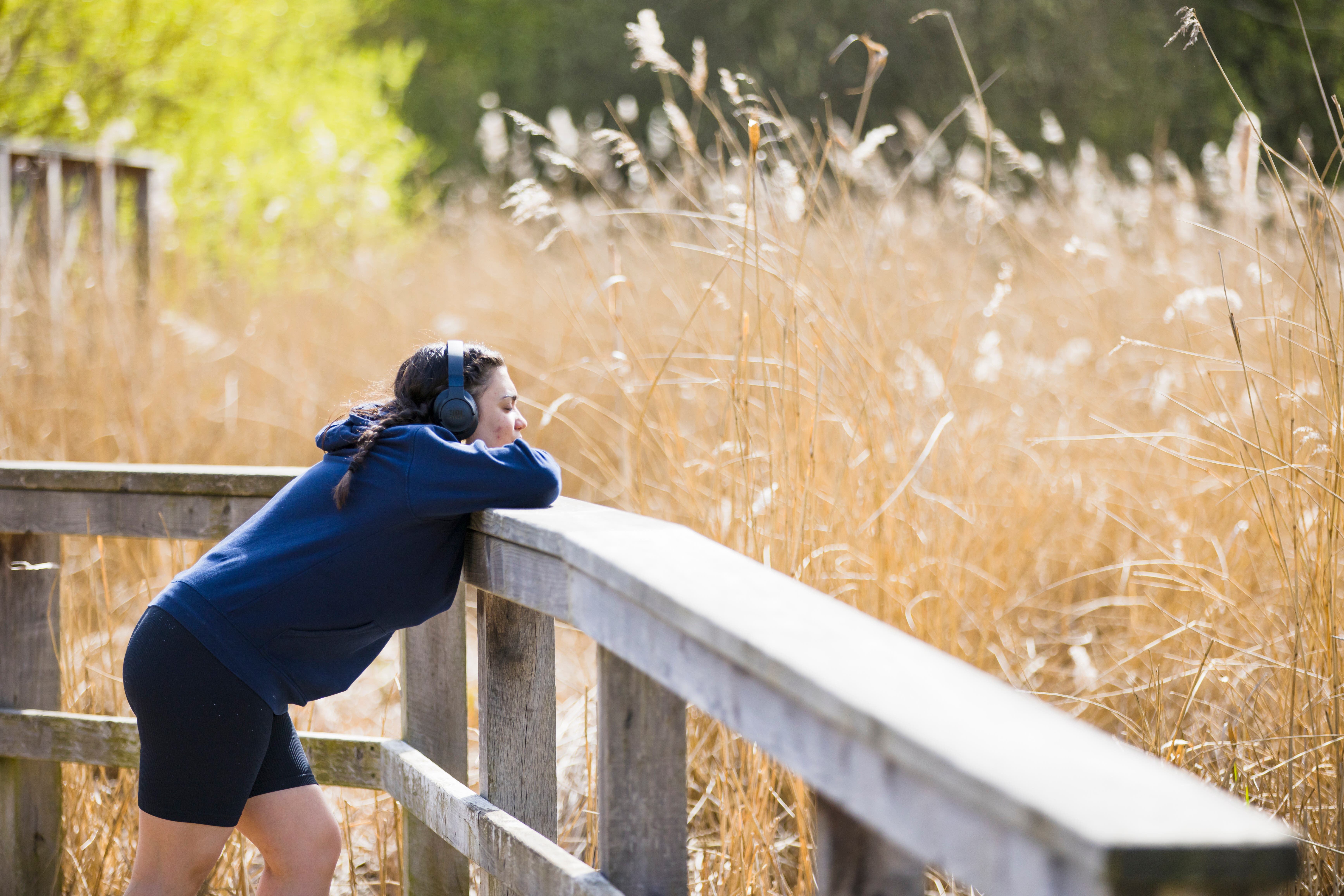 A visitor in the wetland area at Morden Hall Park, London (National Trust/Megan Taylor)