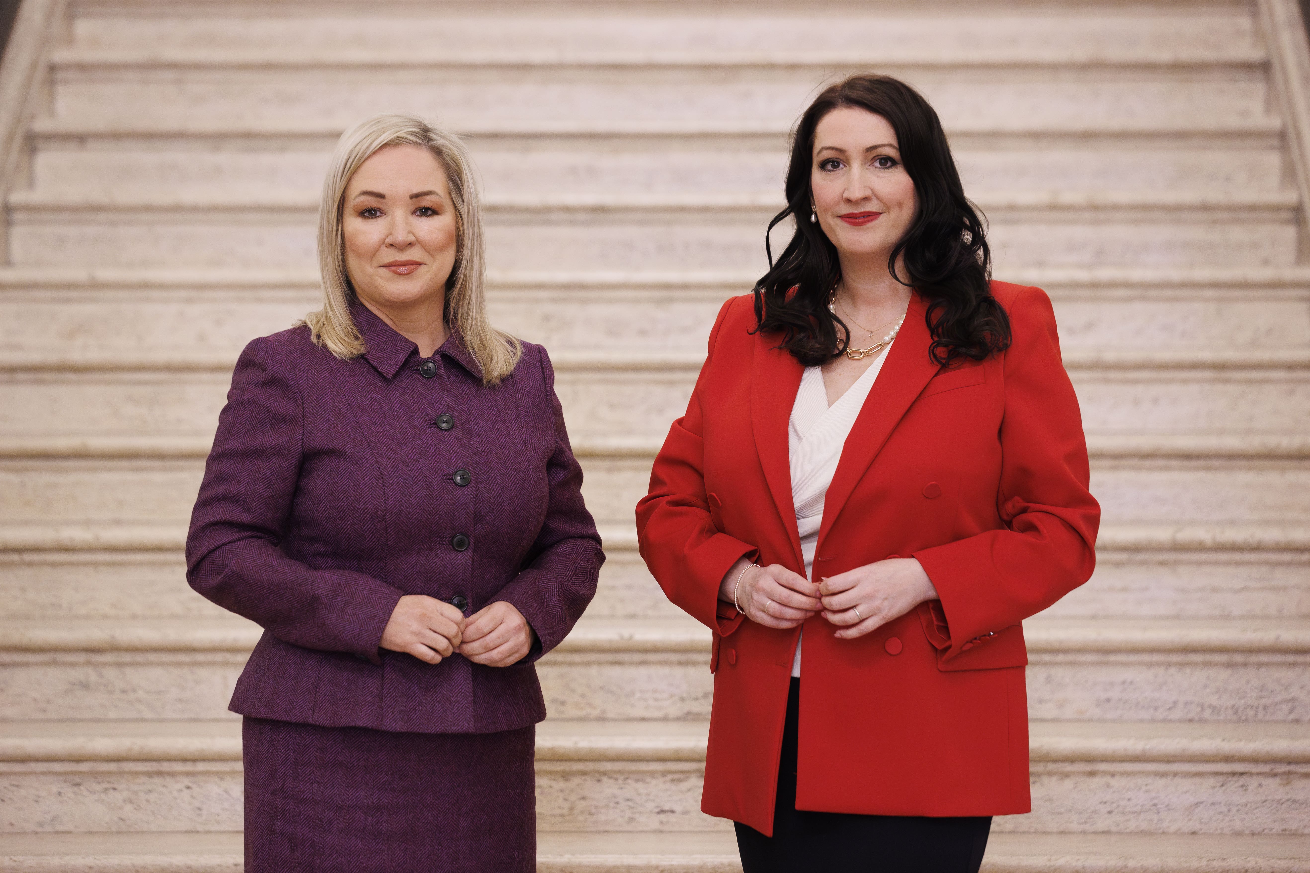 First Minister Michelle O’Neill (left) and deputy First Minister Emma Little-Pengelly (Liam McBurney/PA)