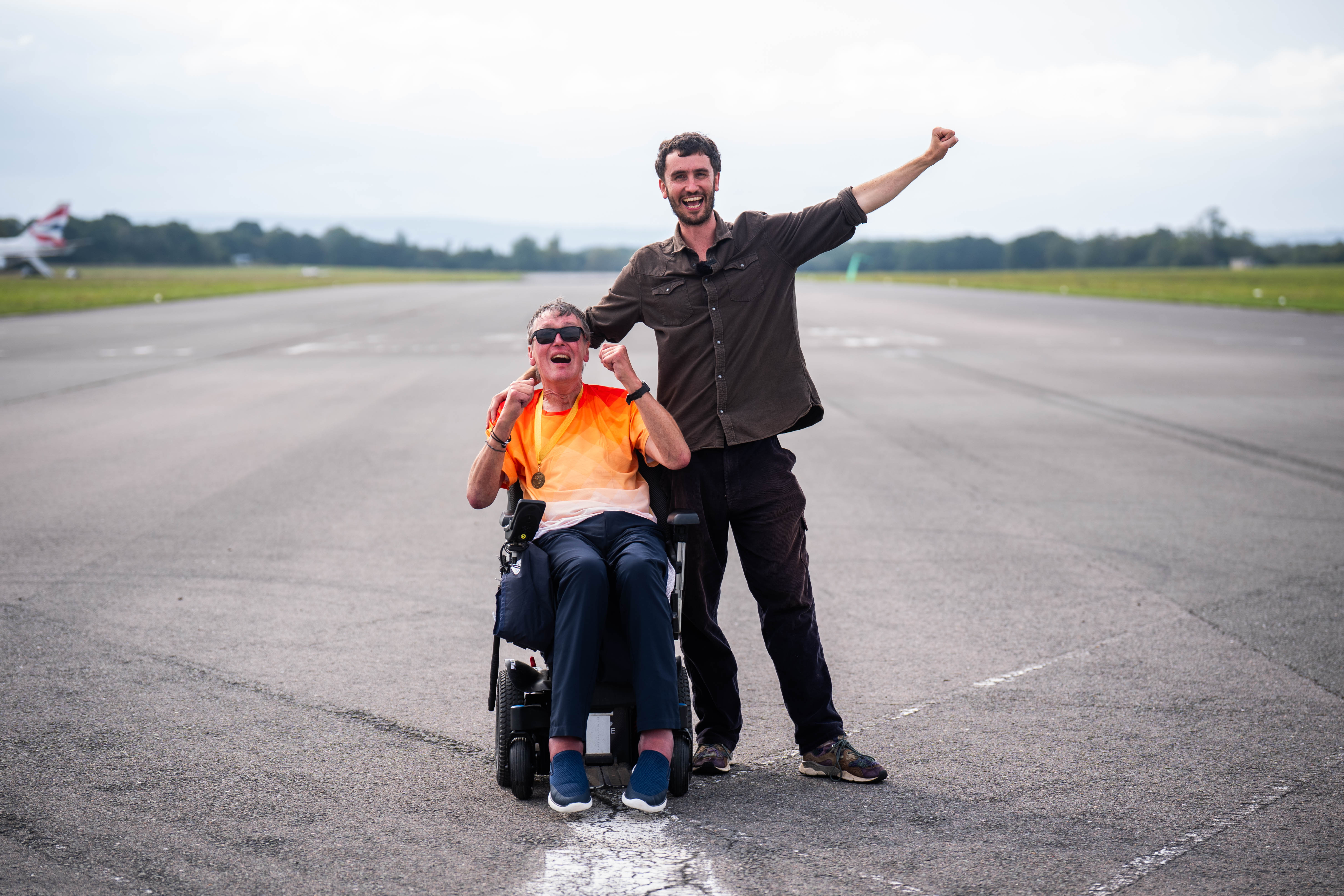 Paul seen celebrating with his son David