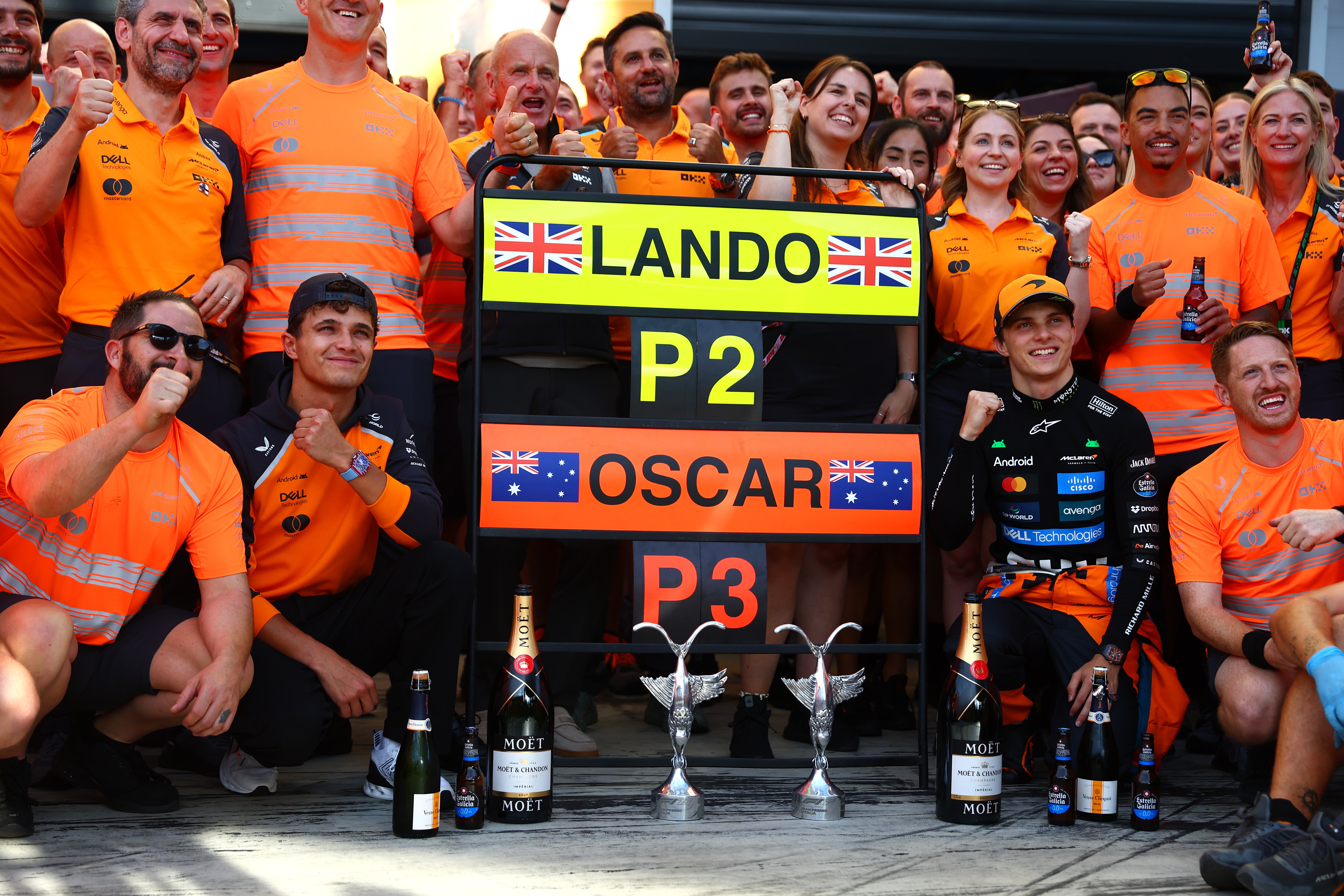 Oscar Piastri gave up second place to Lando Norris in Sunday’s Italian Grand Prix