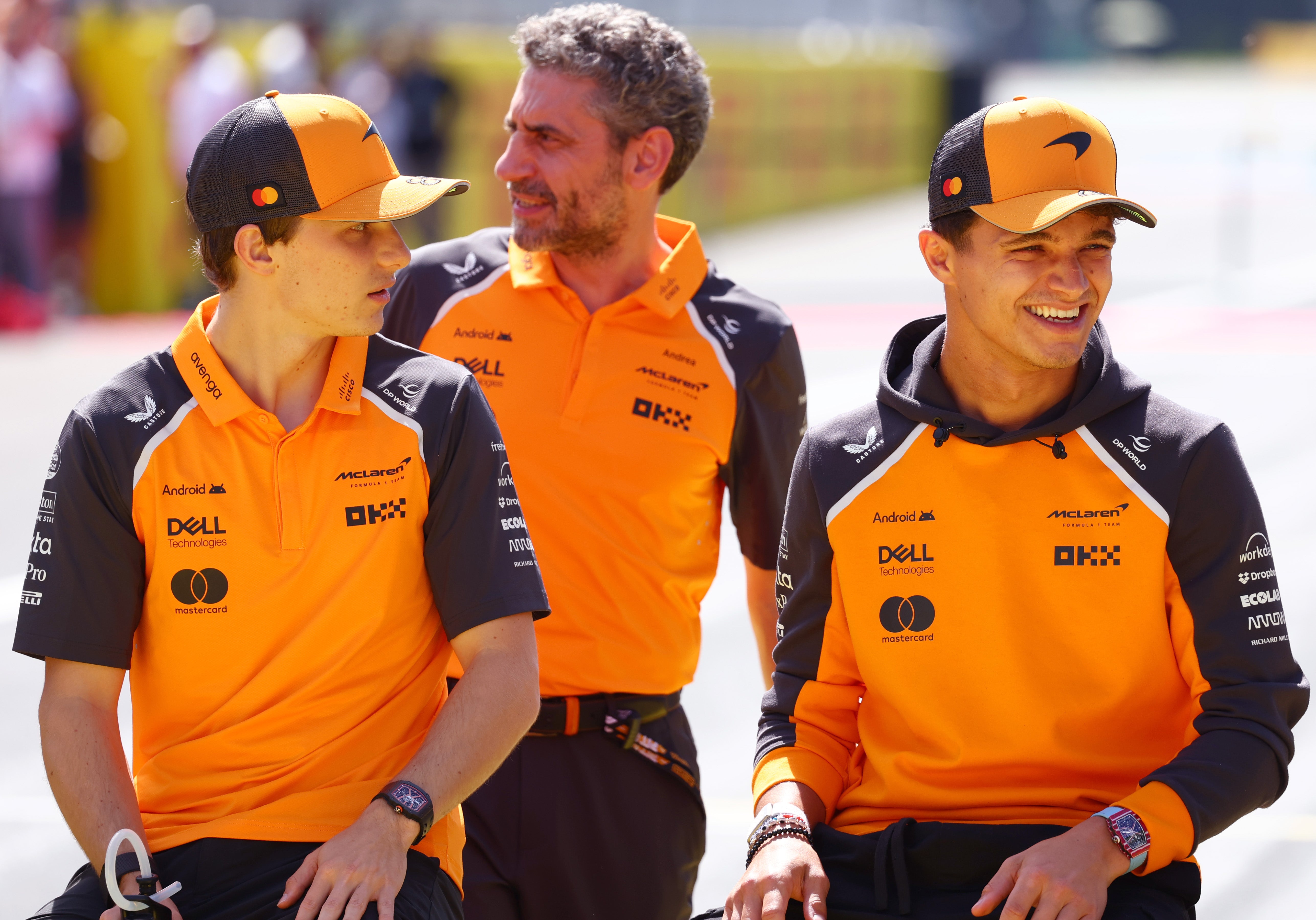 McLaren team principal Andrea Stella (centre) would have had final say over the swap