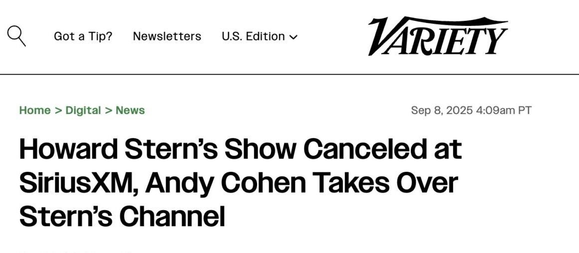 Variety quickly published a piece stating that Stern had left SiriusXM following Cohen's on-air prank. It has not been updated after Stern revealed it was all a prank.
