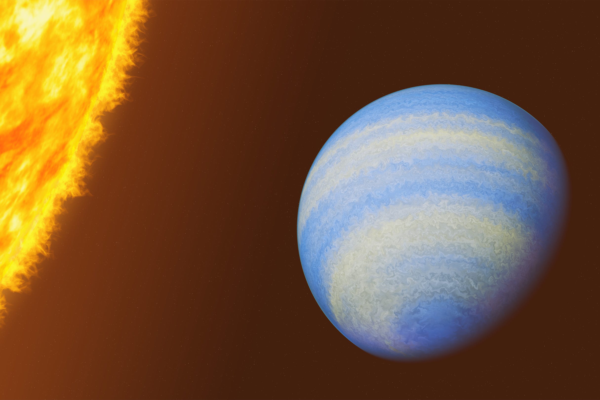 A nearby planet, exoplanet HD 189733 b, a Jupiter-sized gas giant outside of our solar system