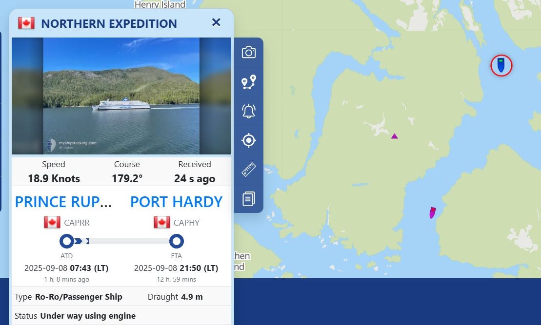 Myshiptracking.com can show travelers where their ship is and its expected time of arrival at the next port