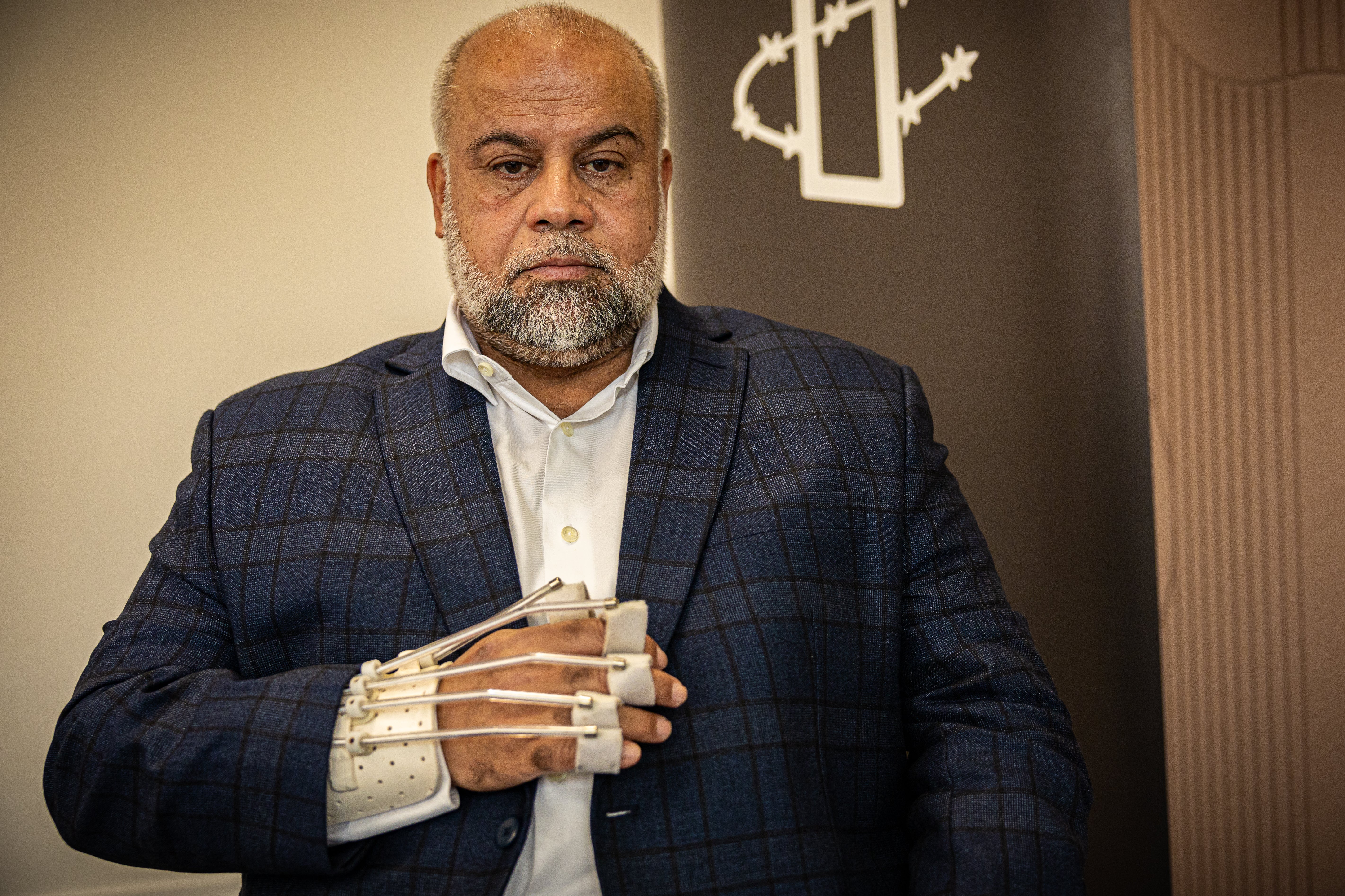 Wael al-Dahdouh in London, where he is demanding that the world protect journalists in Gaza