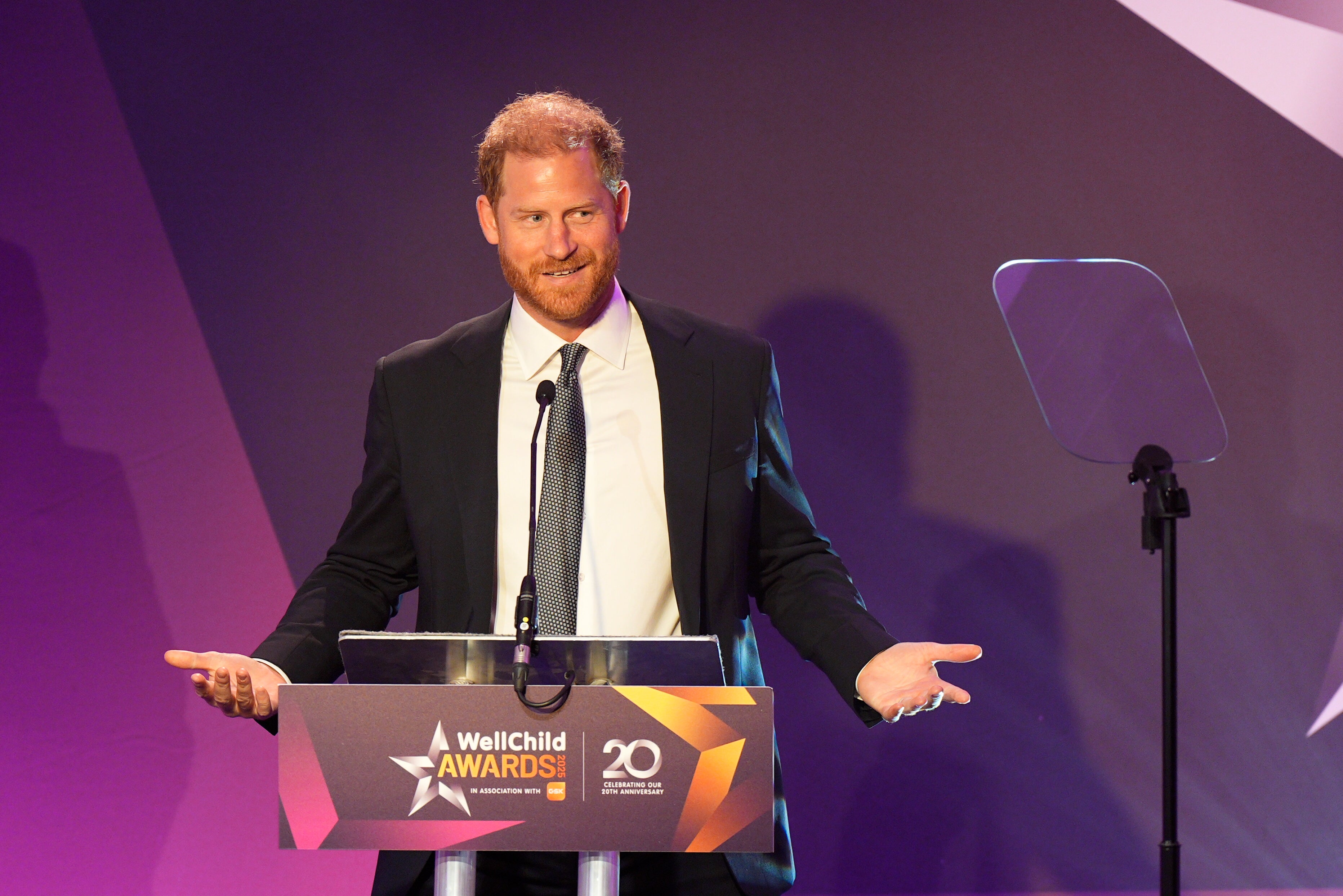 Harry makes a speech at the annual WellChild Awards on Monday evening