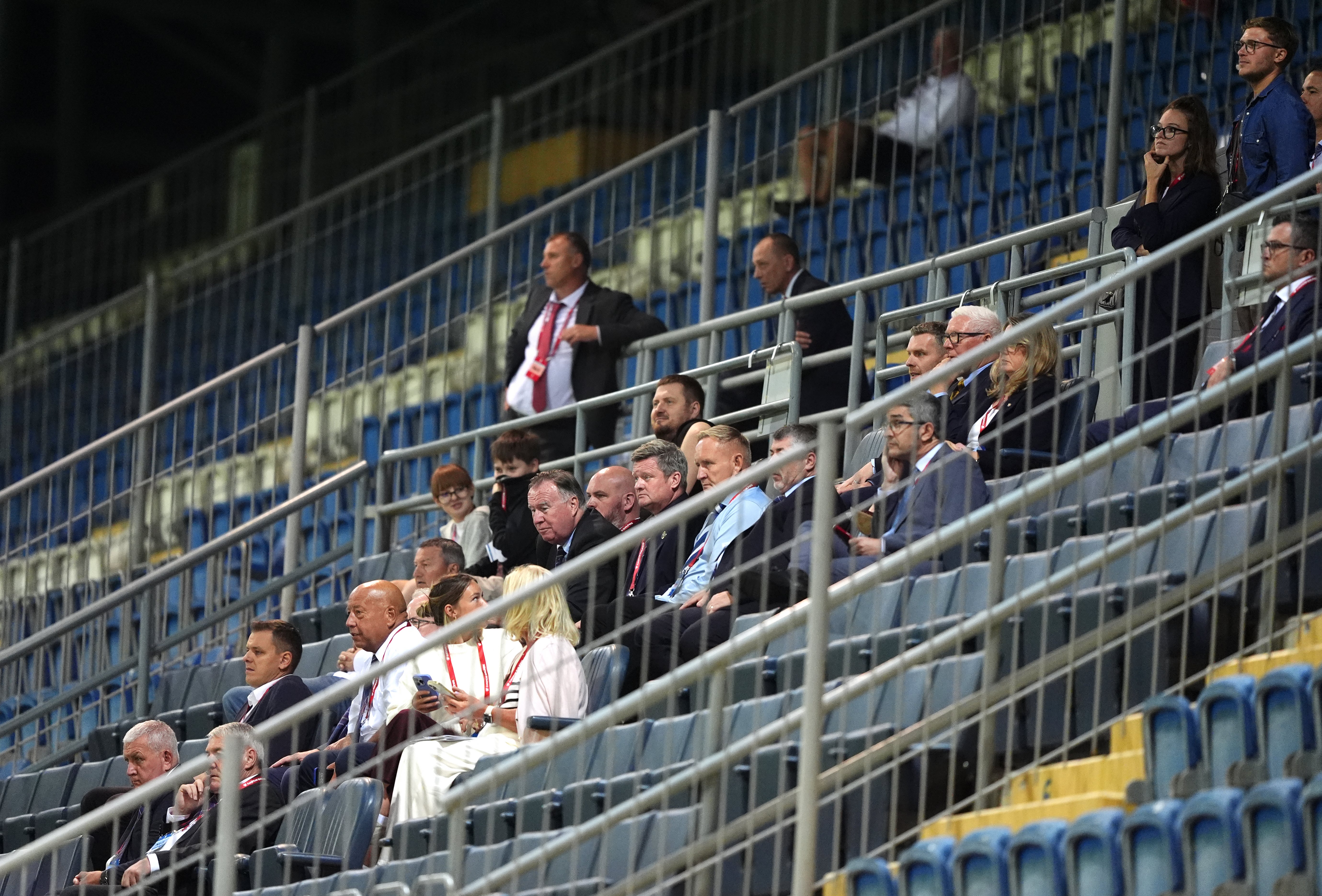 Spectators in the stands at the ZTE Arena in Zalaegerszeg, Hungary (Andrew Milligan/PA)