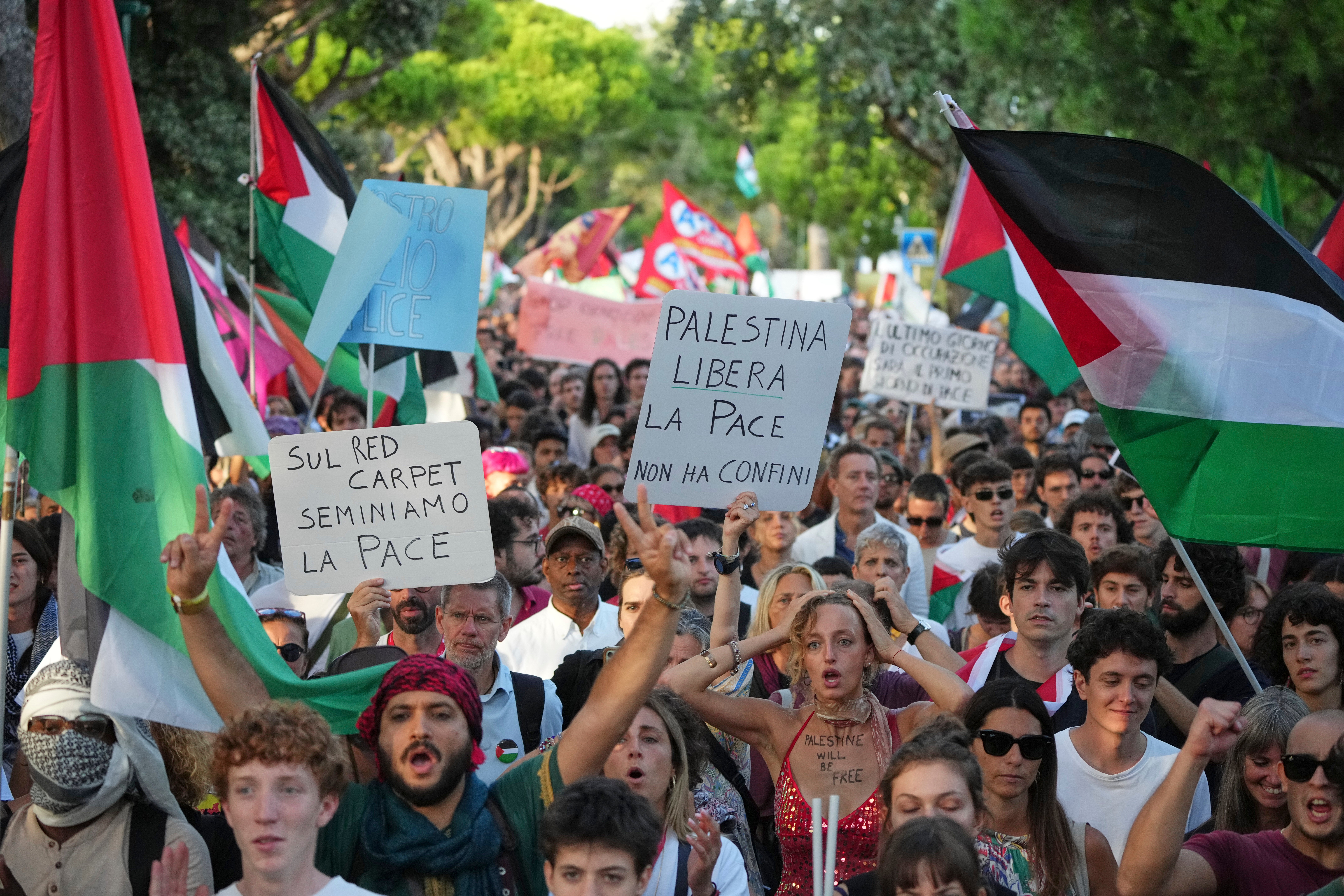 Italy Israel Palestinians Protest