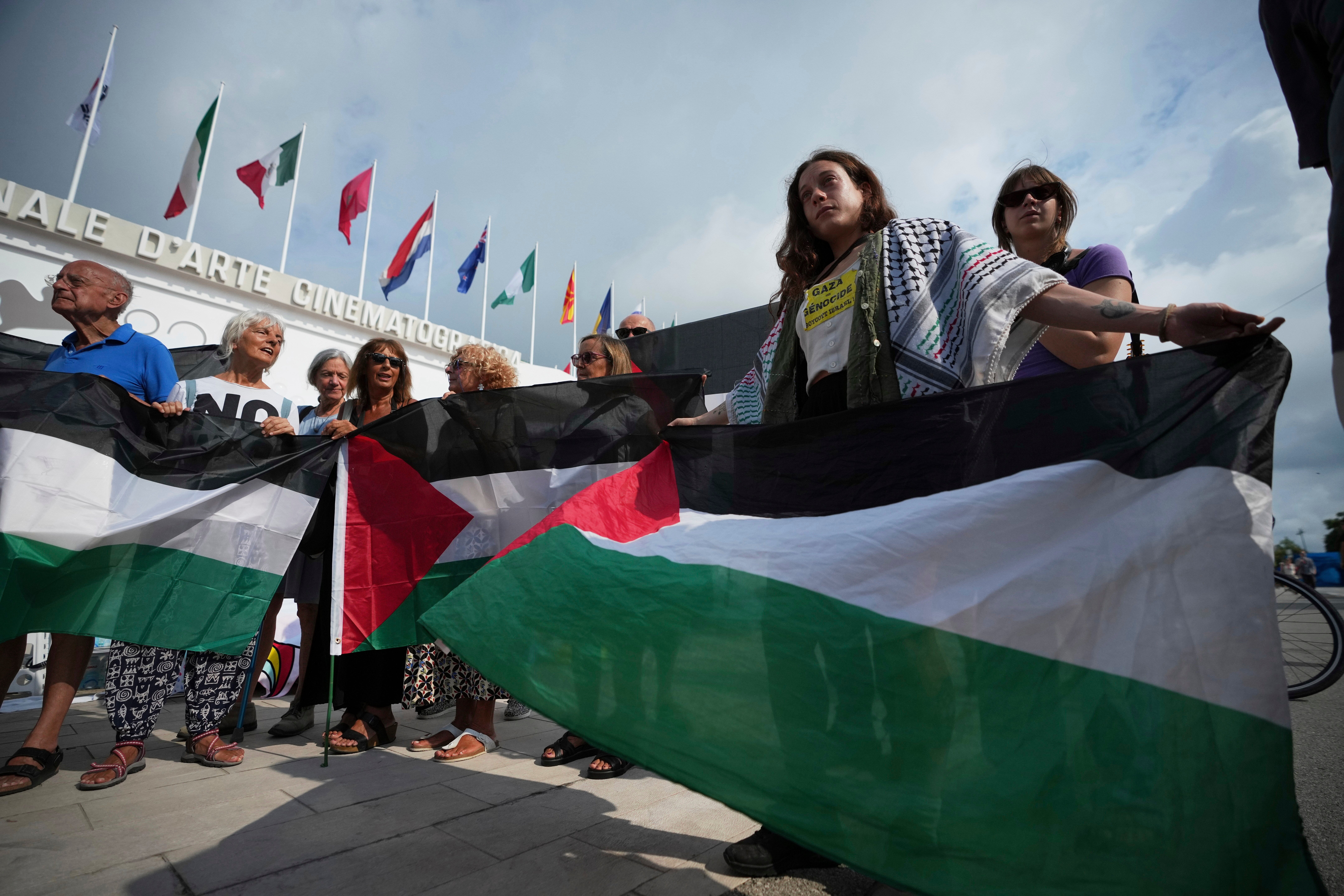 Italy Venice Film Festival Protest