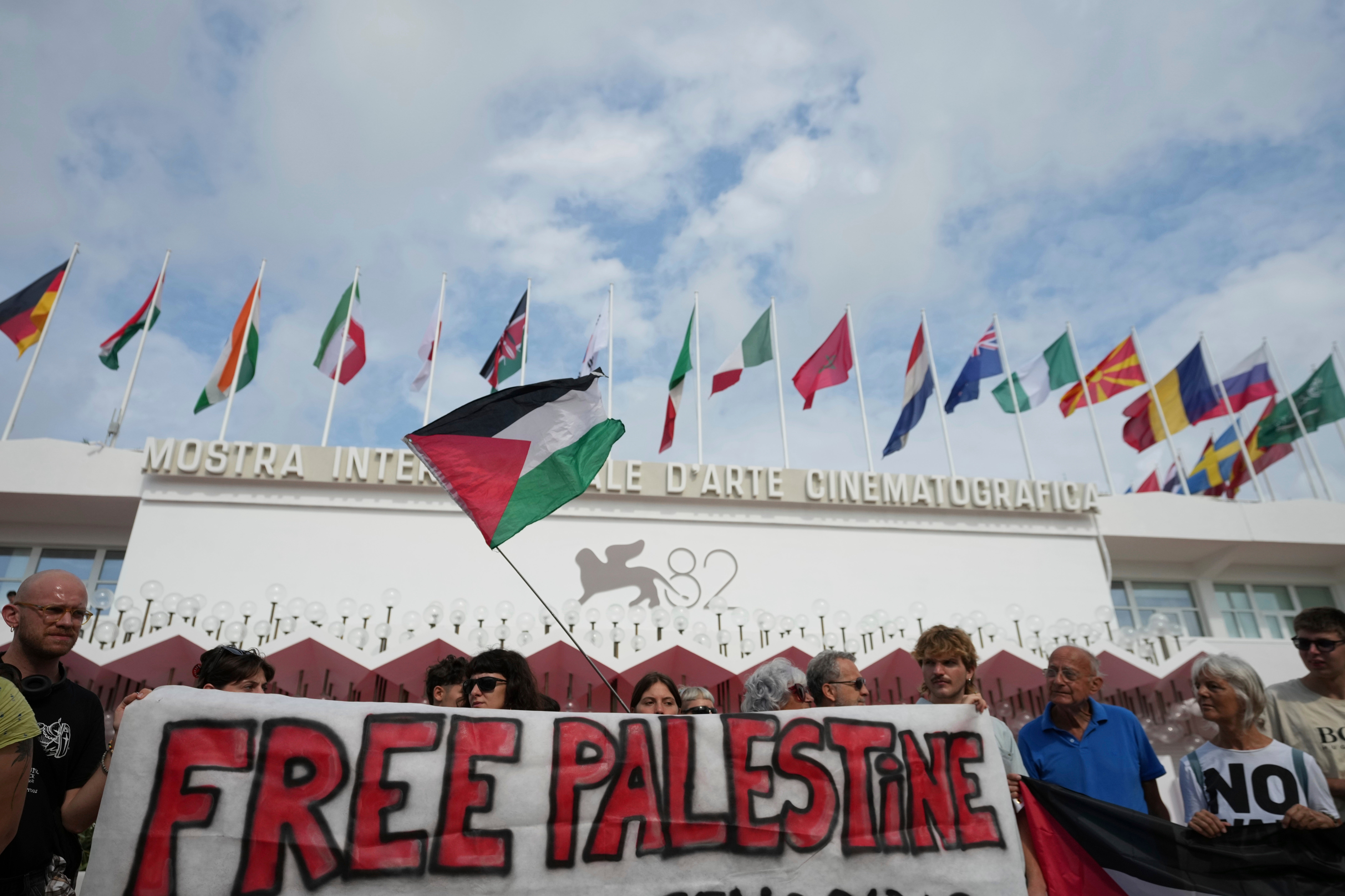 Italy Venice Film Festival Protest