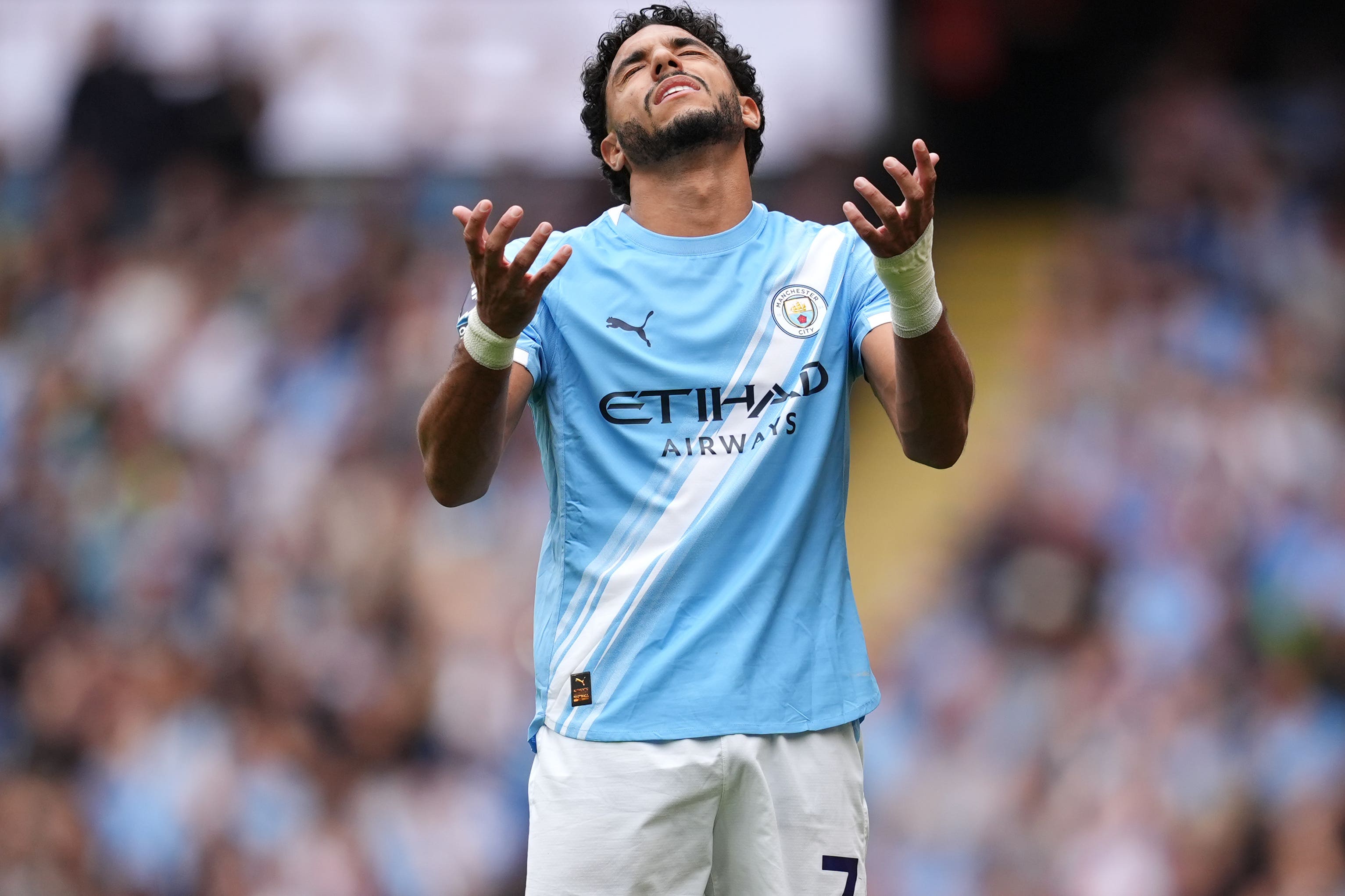 Manchester City forward Omar Marmoush has suffered an injury setback (Martin Rickett/PA)