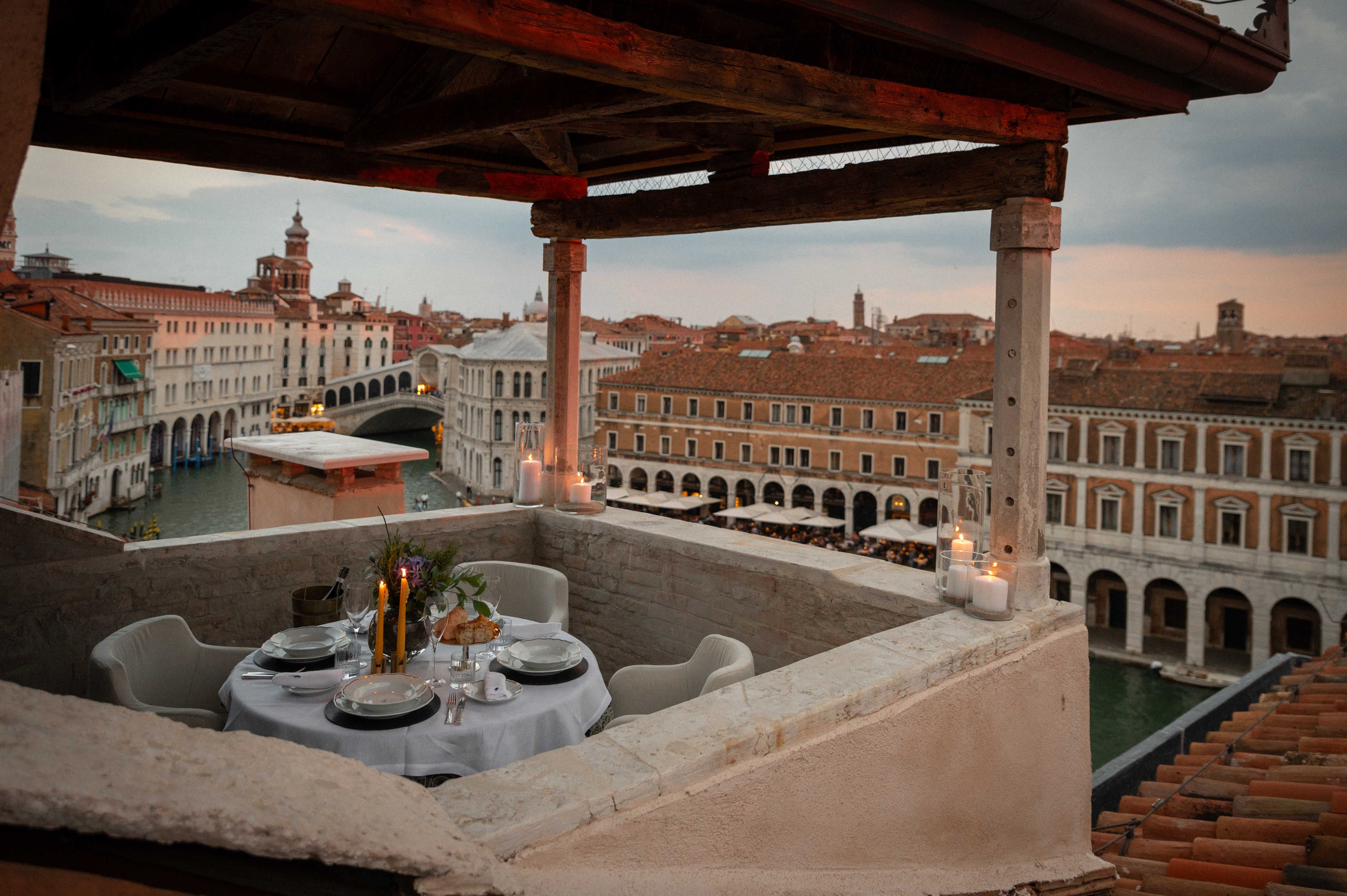 This room has a private terrace with unbeatable views of the canal