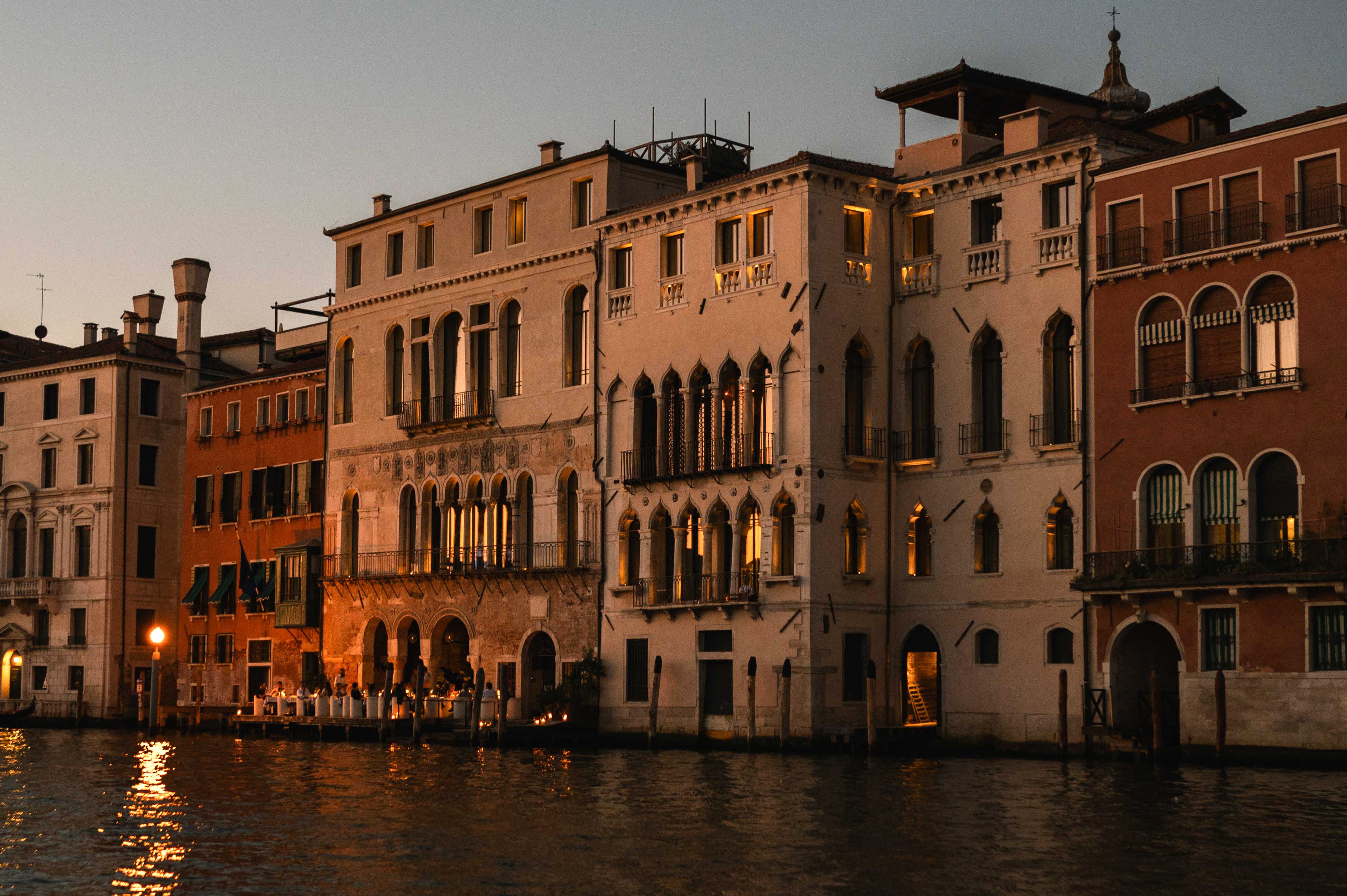 Venice Venice, a 13th-century Venetian-Byzantine palace, is located on the banks of the Grand Canal