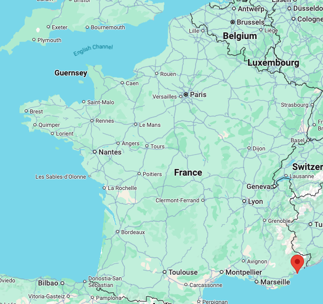 Antibes is located between Cannes and Nice on the southeastern coast of France