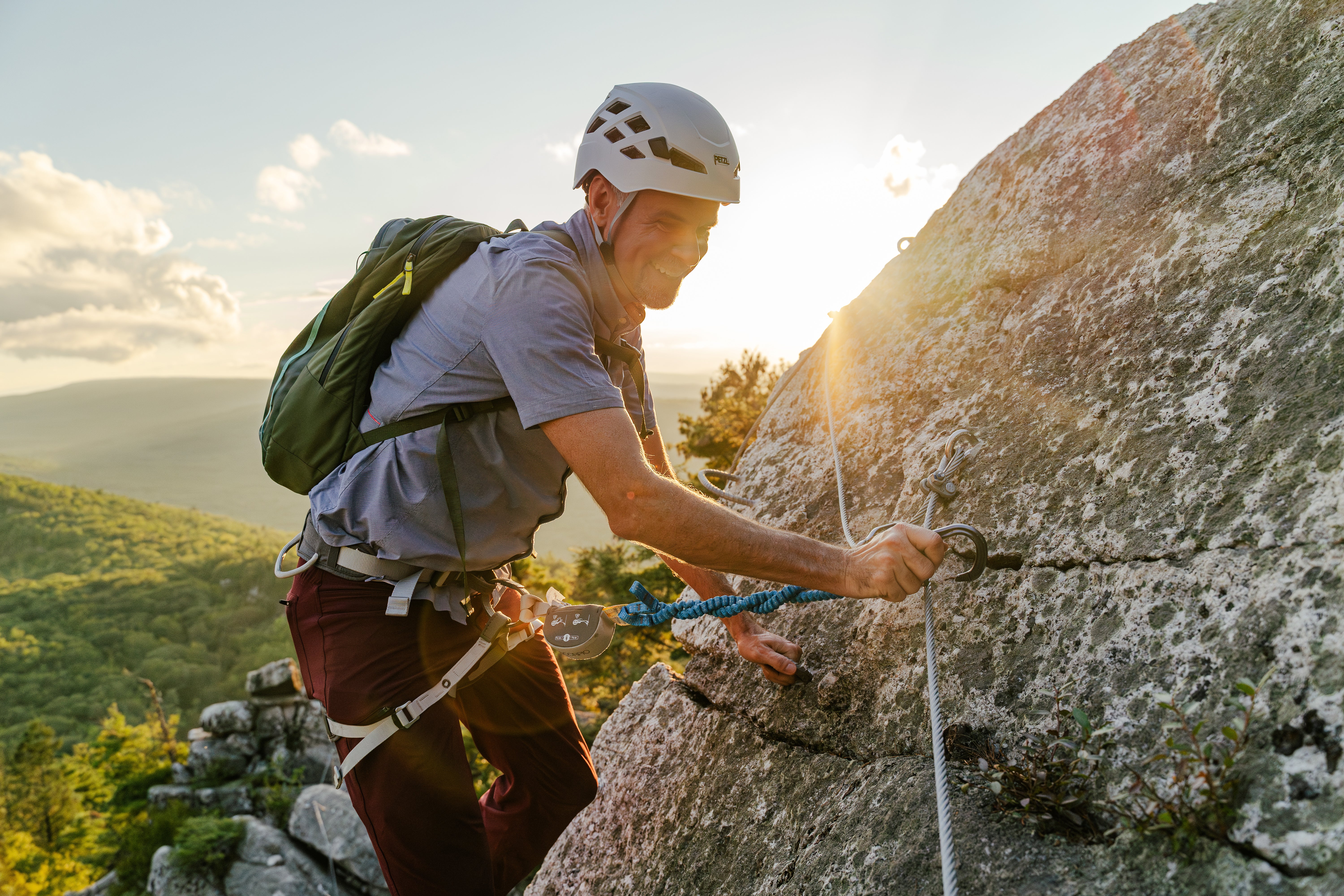 Mohonk Mountain House ‘Endurance Concierge’ Alex Sherwood in action on the resort's new Via Ferrata climb