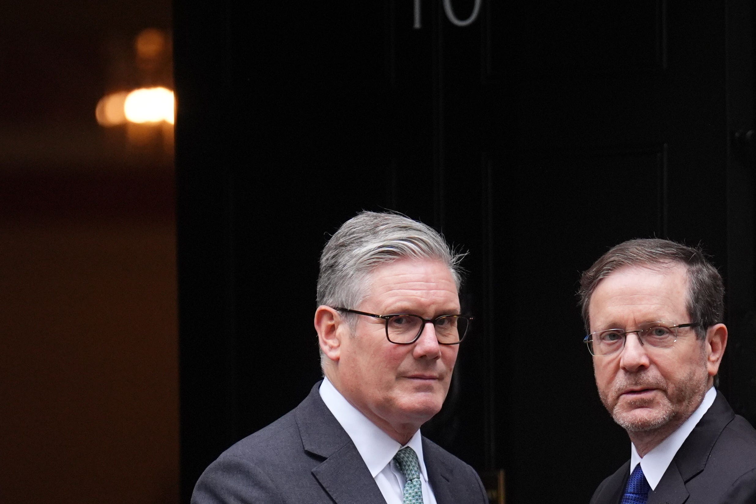 Sir Keir Starmer met Isaac Herzog at 10 Downing Street (James Manning/PA)