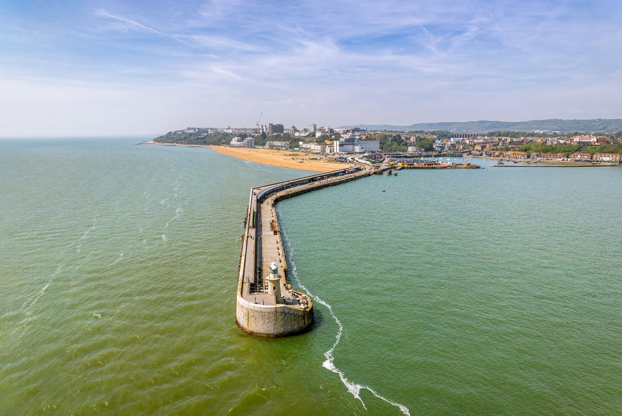 Folkestone's restored Harbour Arm is a beautiful promenade out at sea with a world-class view