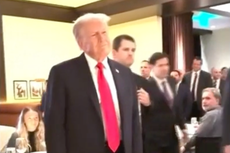 Moment Trump’s cabinet dinner at DC restaurant gatecrashed by pro-Palestine protesters