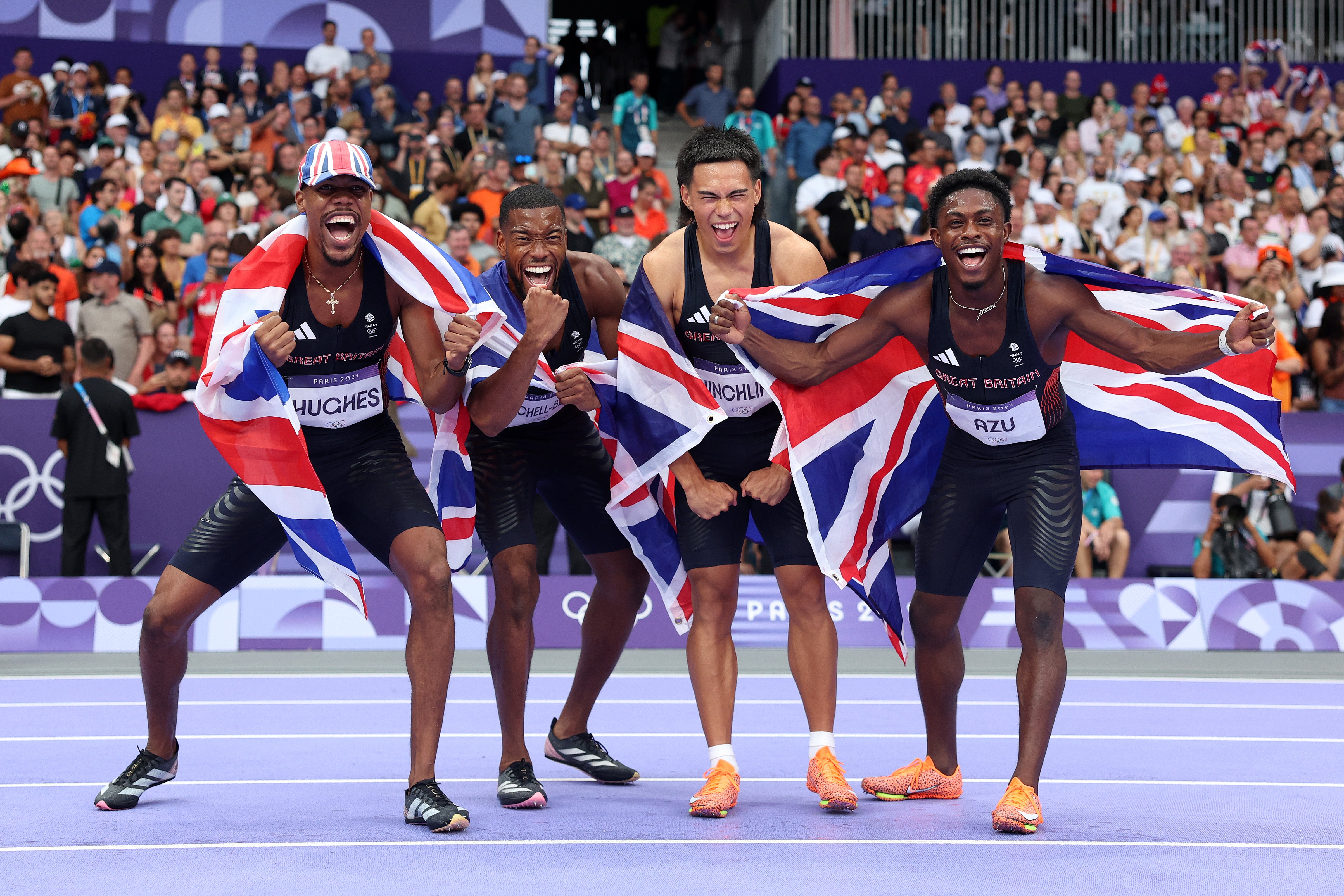 Azu and Hughes were both part of Team GB’s bronze medal-winning 4x100m relay squad in Paris
