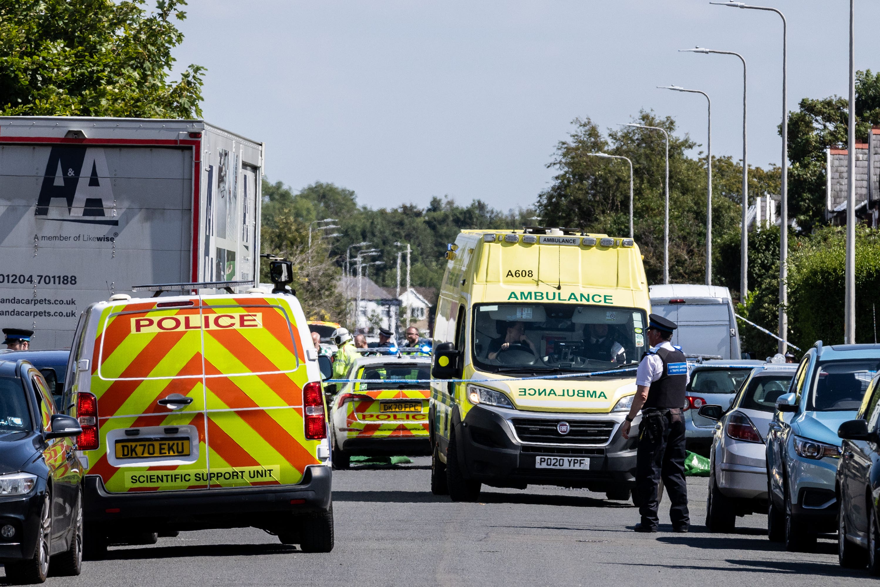 Police on Hart Street, Southport (James Speakman/PA)