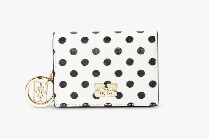 Best womens purse IndyBest review Ganni bou card holder with flap and dots