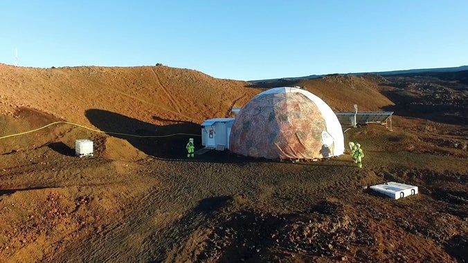 The HI-SEAS dome on the slopes of the Mauna Loa volcano in Hawaii